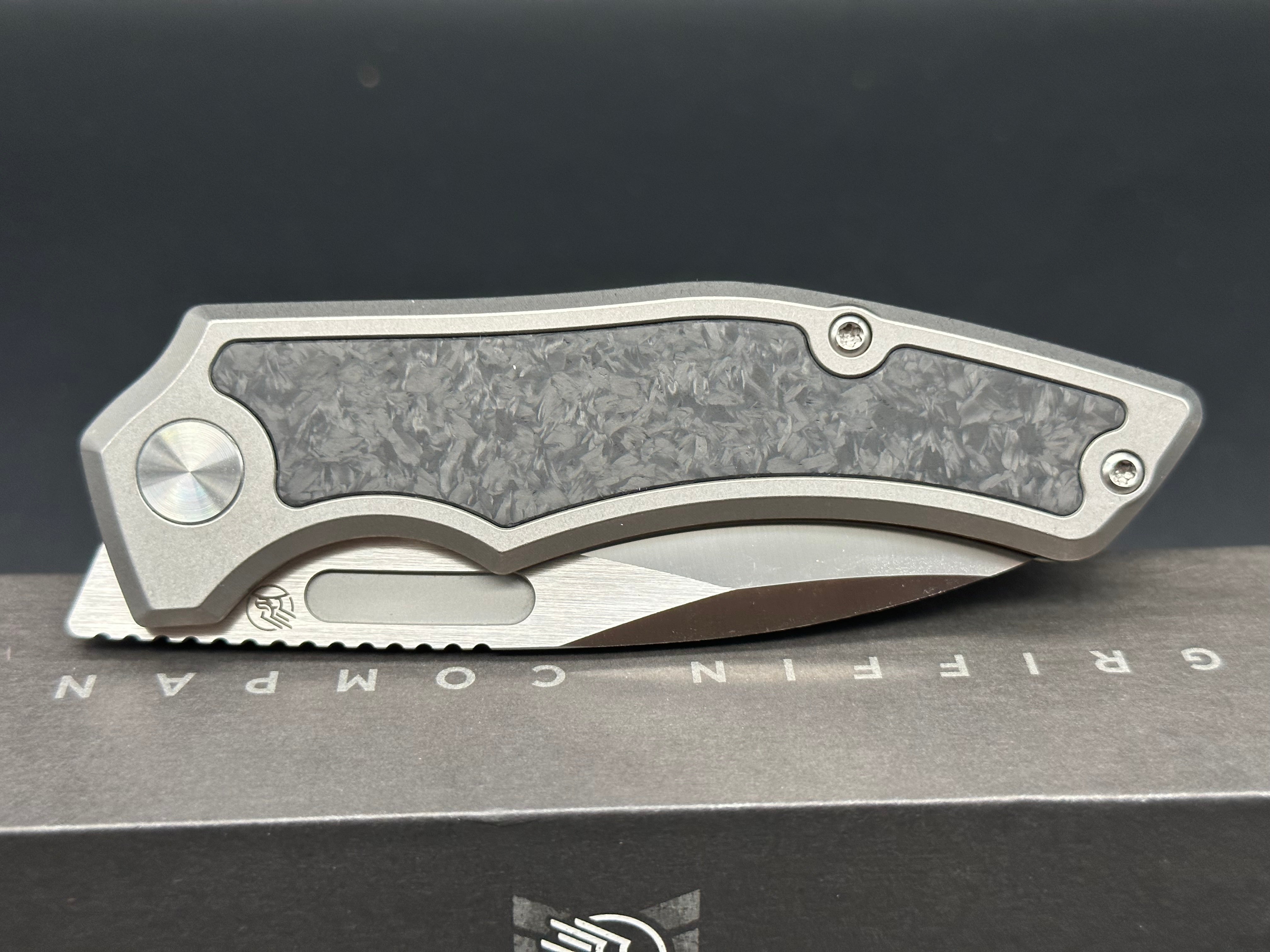 Griffin Company Scout F3 Titanium Carbon Fiber Handle M390 Blade EDC Folding Knife - Perfect for Camping, Hiking & Outdoor Survival Gear
