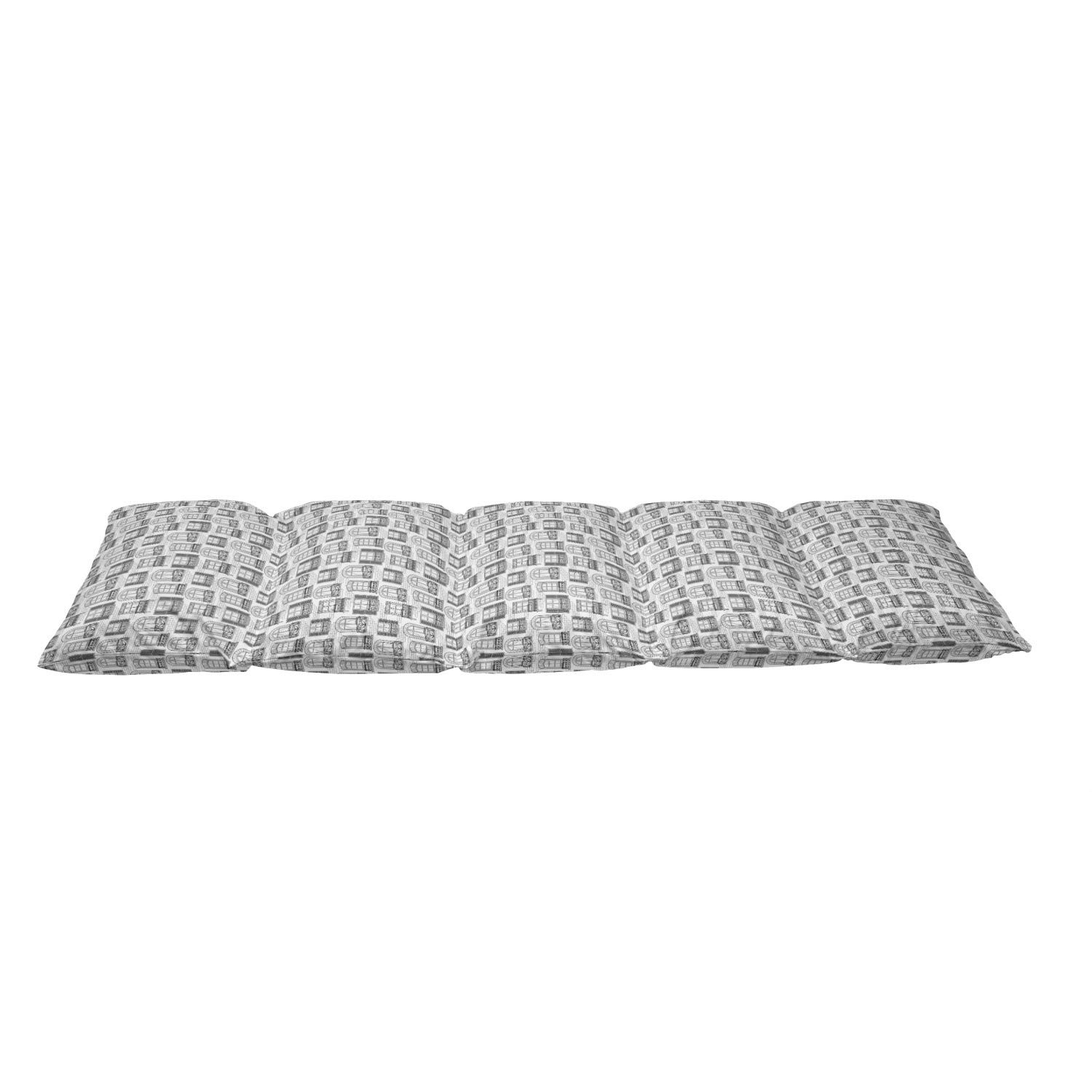 Ambesonne Geometric Floor Pillow Cover - Modern Urban Architecture Design with European Windows Print, Grey & White Fabric Case for 5 Pillows (88