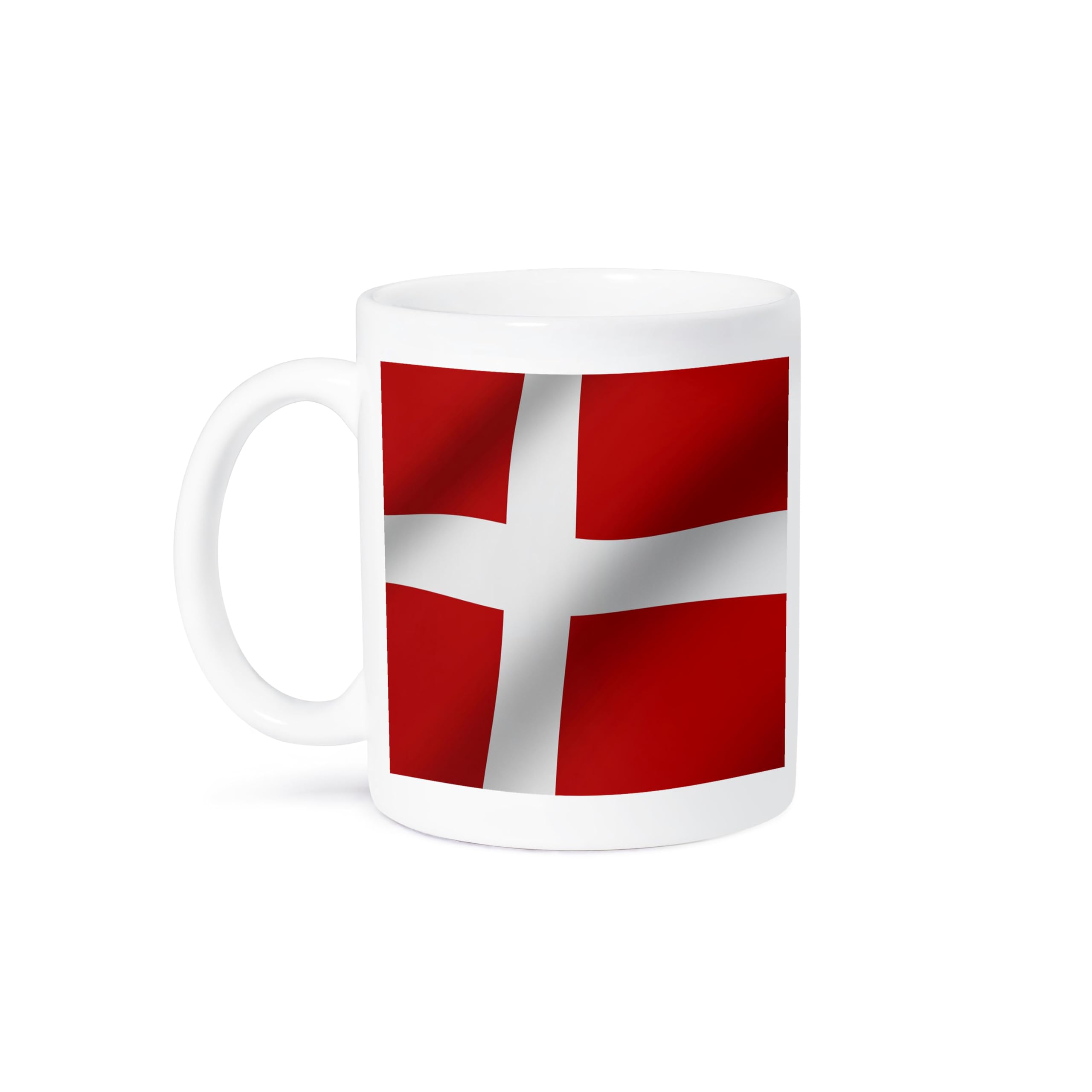 3dRose Denmark Flag Ceramic Coffee Mug - 11 oz White Travel Mug for Tea & Hot Drinks - Perfect for Home, Office & Gifts