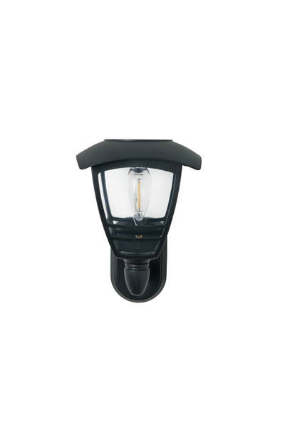 Cadeby Solar LED Wall Lantern - 2700K Warm White, 15 Lumens, Black Outdoor Light - Perfect for Porch, Garden, and Pathway Lighting