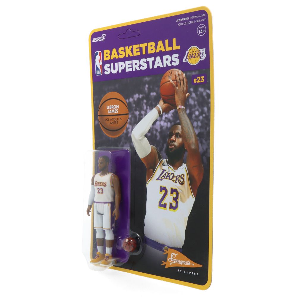 LeBron James Los Angeles Lakers Alternate Jersey ReAction Figure - Collectible NBA Basketball Player Toy for Fans & Gift for Sports Enthusiasts - Perfect for Display, Play, and Memorabilia Collection