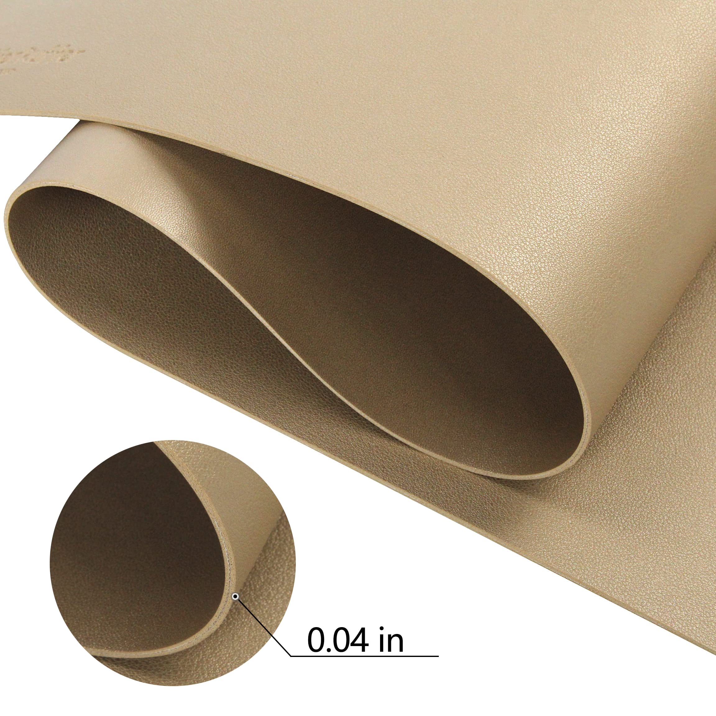 Premium HofferRuffer Faux Leather Desk Pad - Waterproof Office Desk Protector Mat for Keyboard & Mouse, Dual-Sided Design for Home & Office Use (Gold, 31.5
