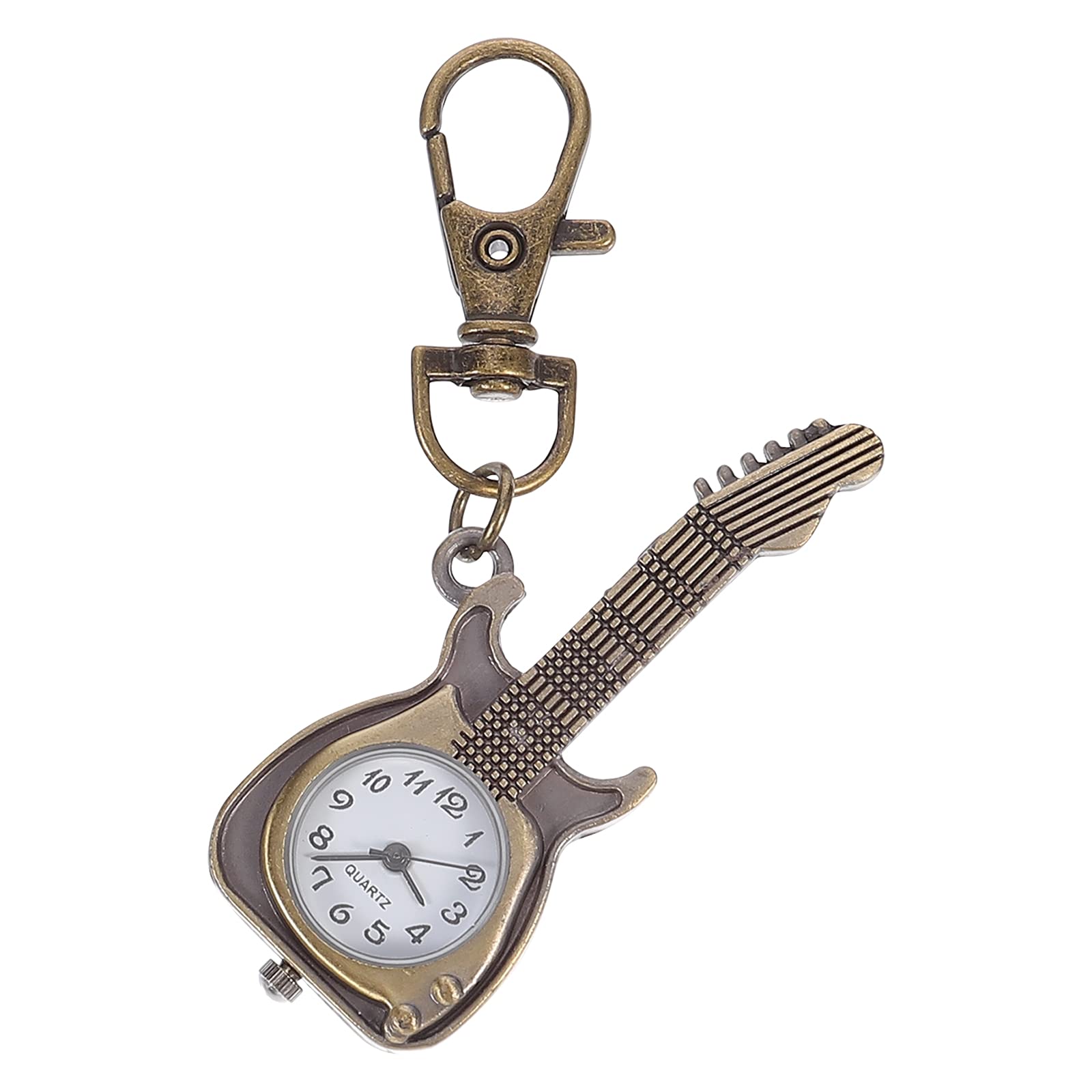 Scicalife Men's Retro Quartz Pocket Watch - Unique Guitar Shape Keychain Hanging Watch for Men | Vintage Style Gift for Musicians, Collectors & Watch Enthusiasts | Perfect for Concerts, Special Occasions & Everyday Carry