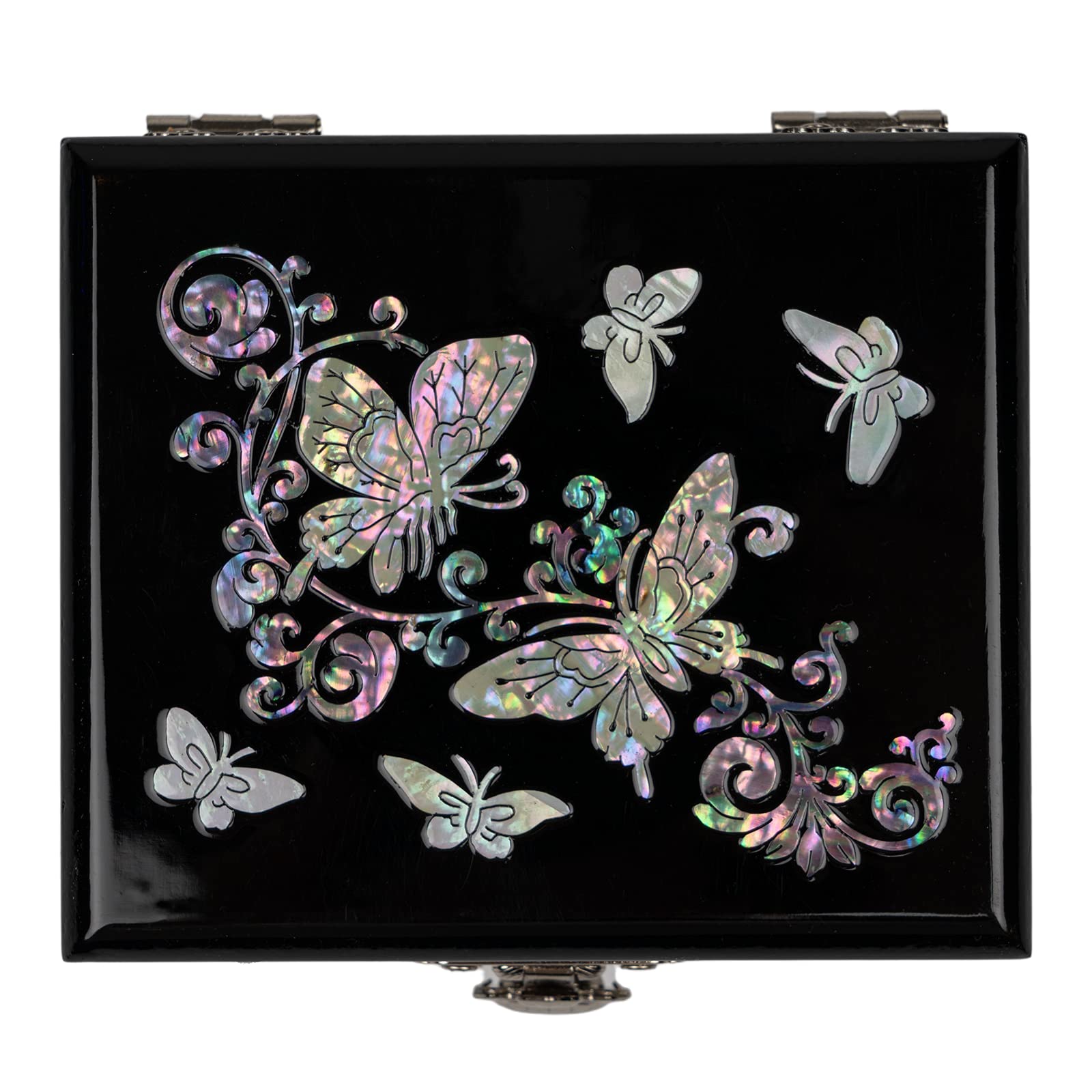 February Mountain Mother of Pearl Butterfly Jewelry Box - Elegant Gift for Women, Perfect Birthday Present for Mom, Wife, Girlfriend & Best Friend | Great for Jewelry Storage & Home Decor