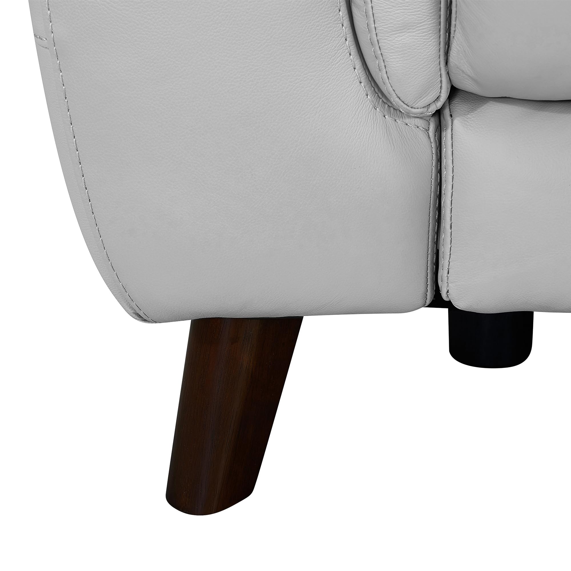 Armen Living Lizette Modern Top Grain Leather Power Recliner Accent Chair - Gray | Contemporary Living Room Furniture for Home Theater & Relaxation
