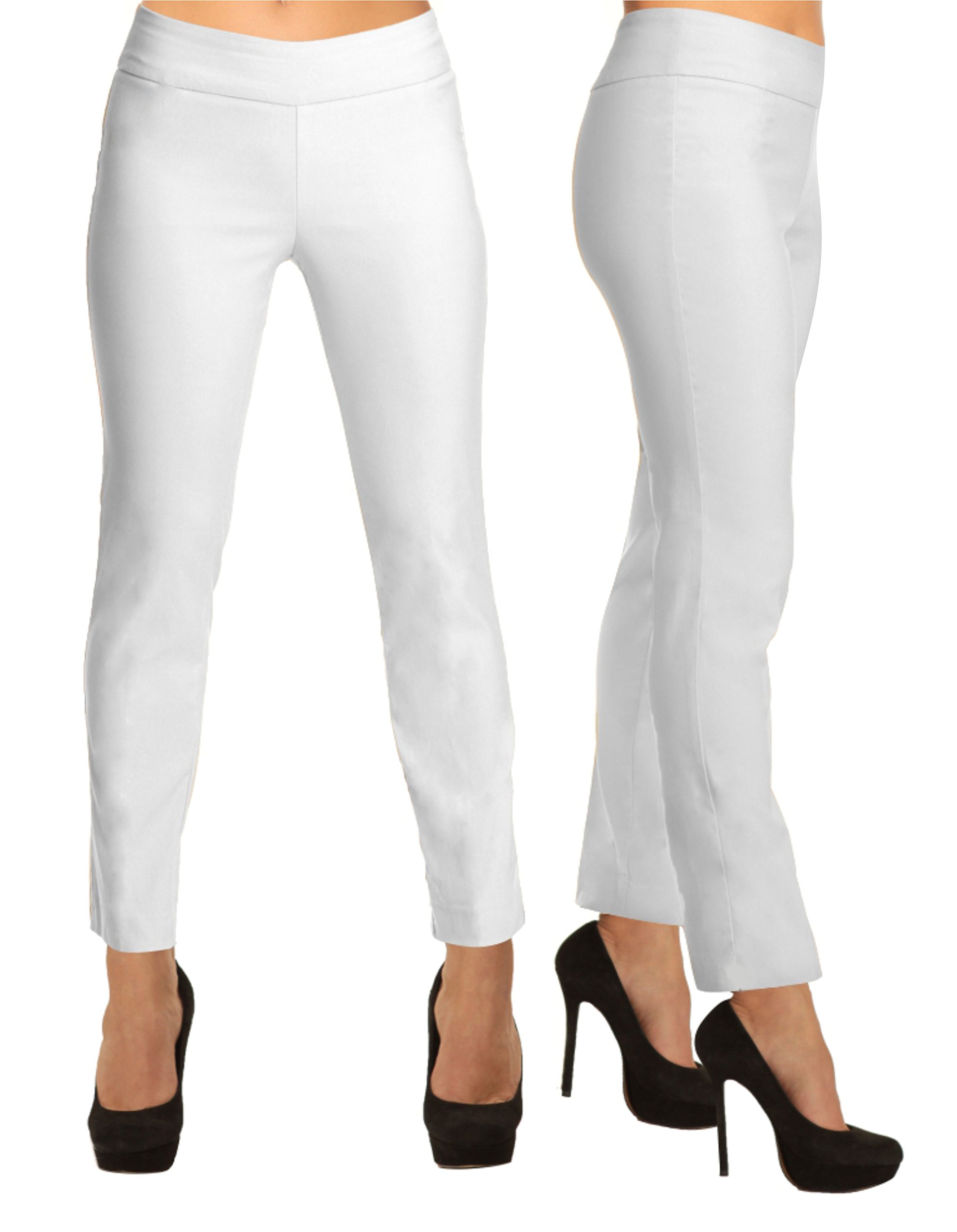 LIOR PARIS Women's Janet Straight Leg Pull On Pants - Comfortable Stretchy Trousers for Work, Office & Casual Wear