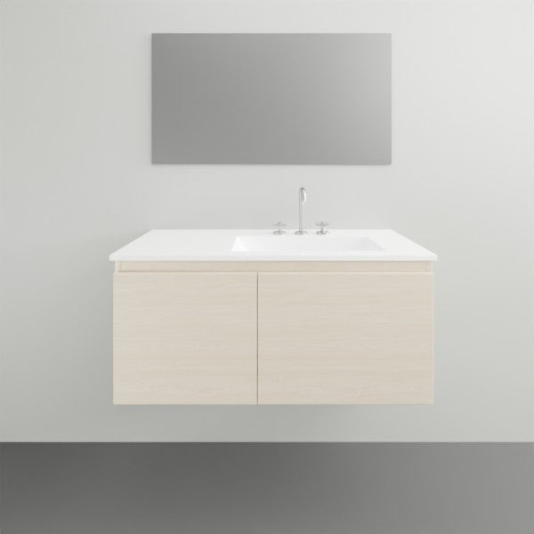 ADP Glacier Lite Slim Vanity with Ceramic Top - Modern Bathroom Storage for Small Spaces | Perfect for Powder Rooms, Apartments & Tiny Homes