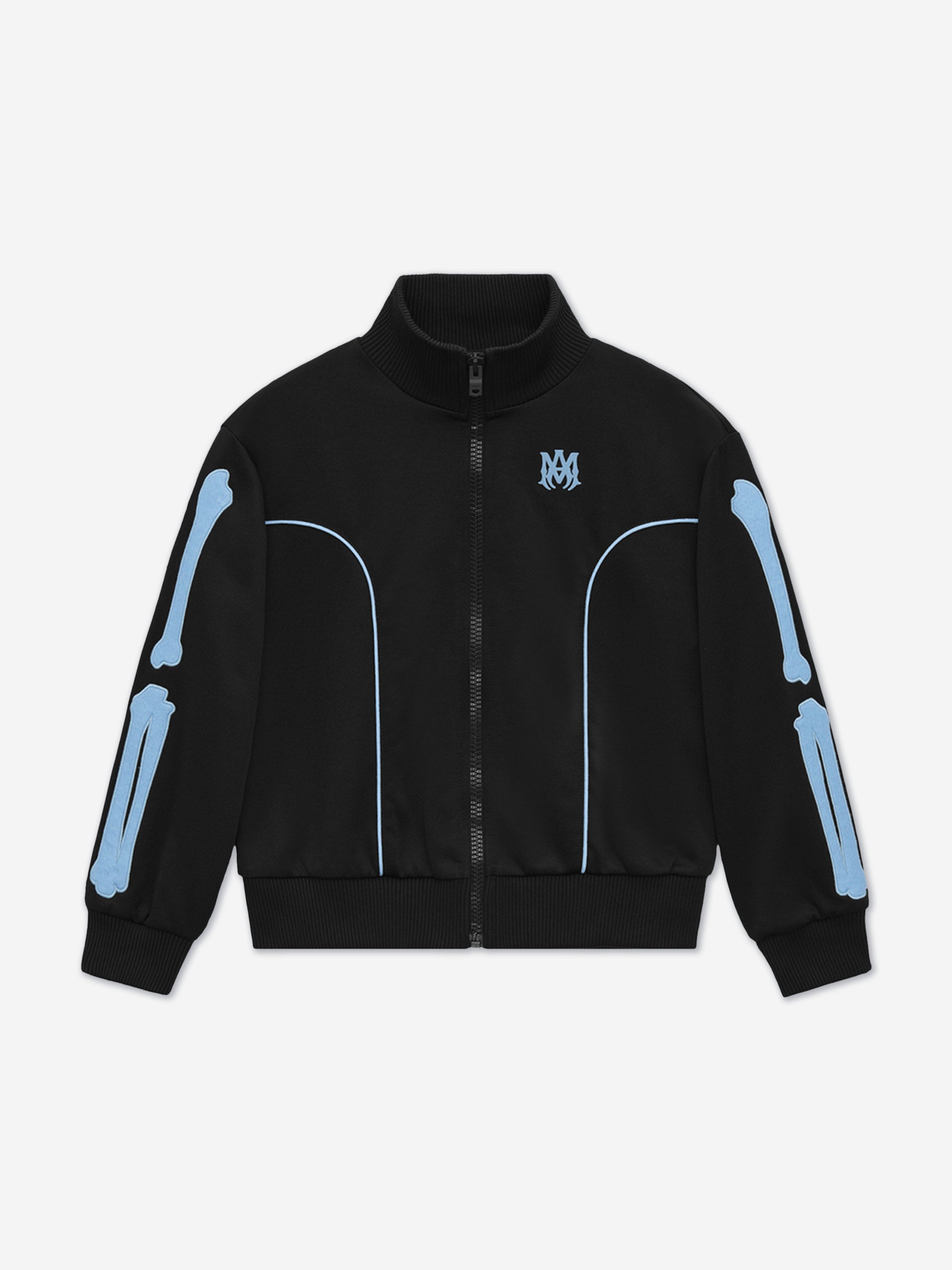 Amiri Kids Bones Track Jacket - Black | Stylish Athletic Jacket for Boys & Girls | Perfect for School, Sports & Casual Outings