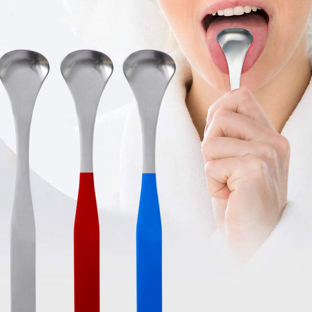 3-Piece Metal Tongue Scraper Set for Adults - Stainless Steel Bad Breath Remover, Oral Hygiene & Teeth Cleaning Tool - Perfect for Home, Travel & Daily Dental Care Routine