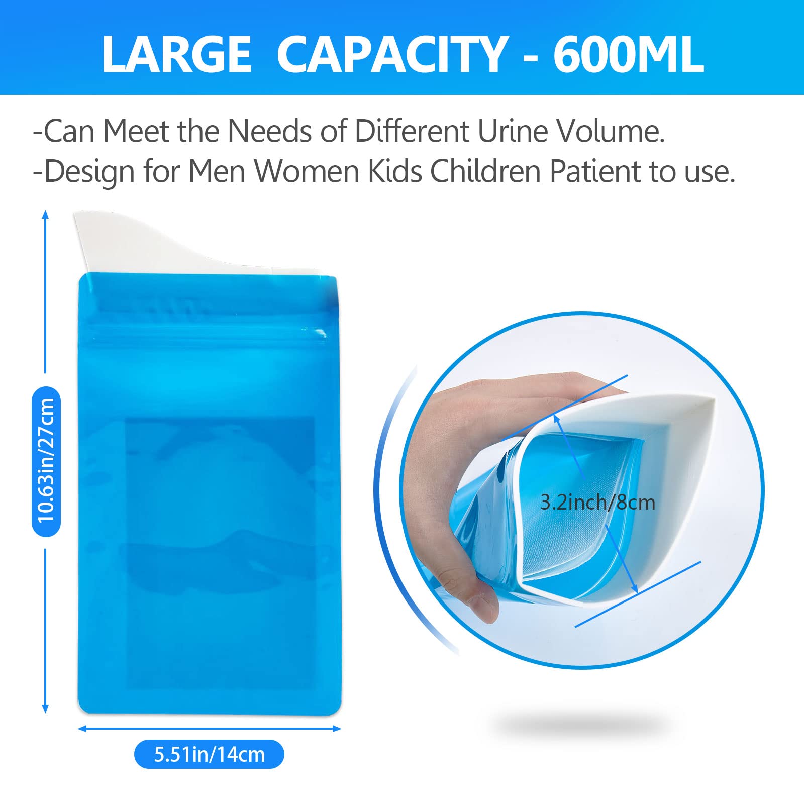 Disposable Urine Bags for Travel & Emergency - 20 Pack Portable Pee Bags for Camping, Road Trips, and Outdoor Adventures - Leak-Proof & Odor-Control Design