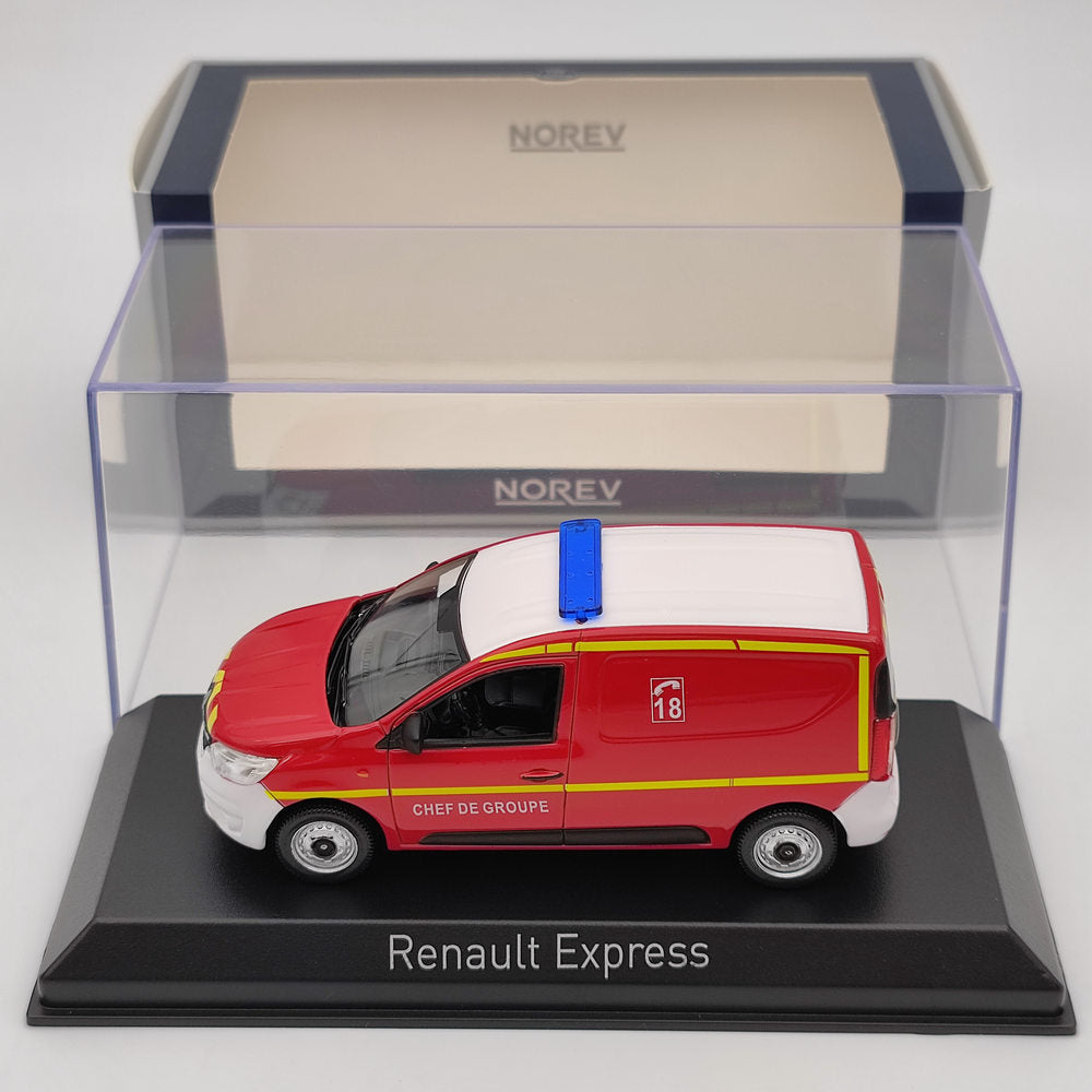 1/43 Scale Norev Renault Express Fire Chief Group Leader 2021 Diecast Model Car - Collectible Gift for Fire Truck Enthusiasts & Model Car Hobbyists - Perfect for Display, Gifting, and Diorama Scenes