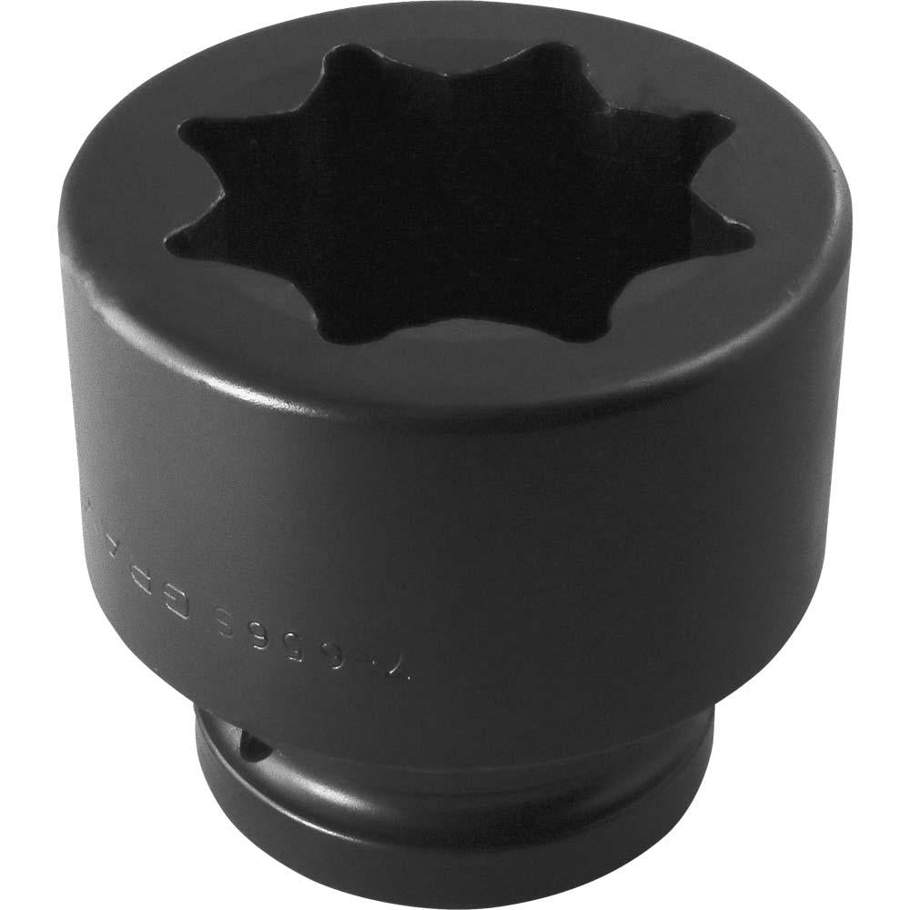 8-Point Double Square Impact Sockets - 1 Drive Standard Length, Black Industrial Finish - Ideal for Automotive, Industrial, and Heavy-Duty Applications