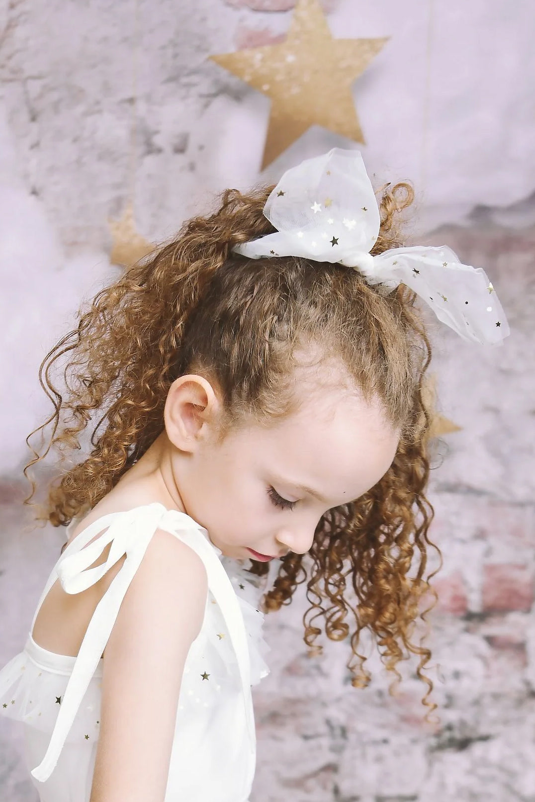 Celestial Tulle Bow Scrunchie Hair Tie - Elegant Hair Accessories for Women & Girls - Perfect for Parties, Weddings, and Everyday Wear