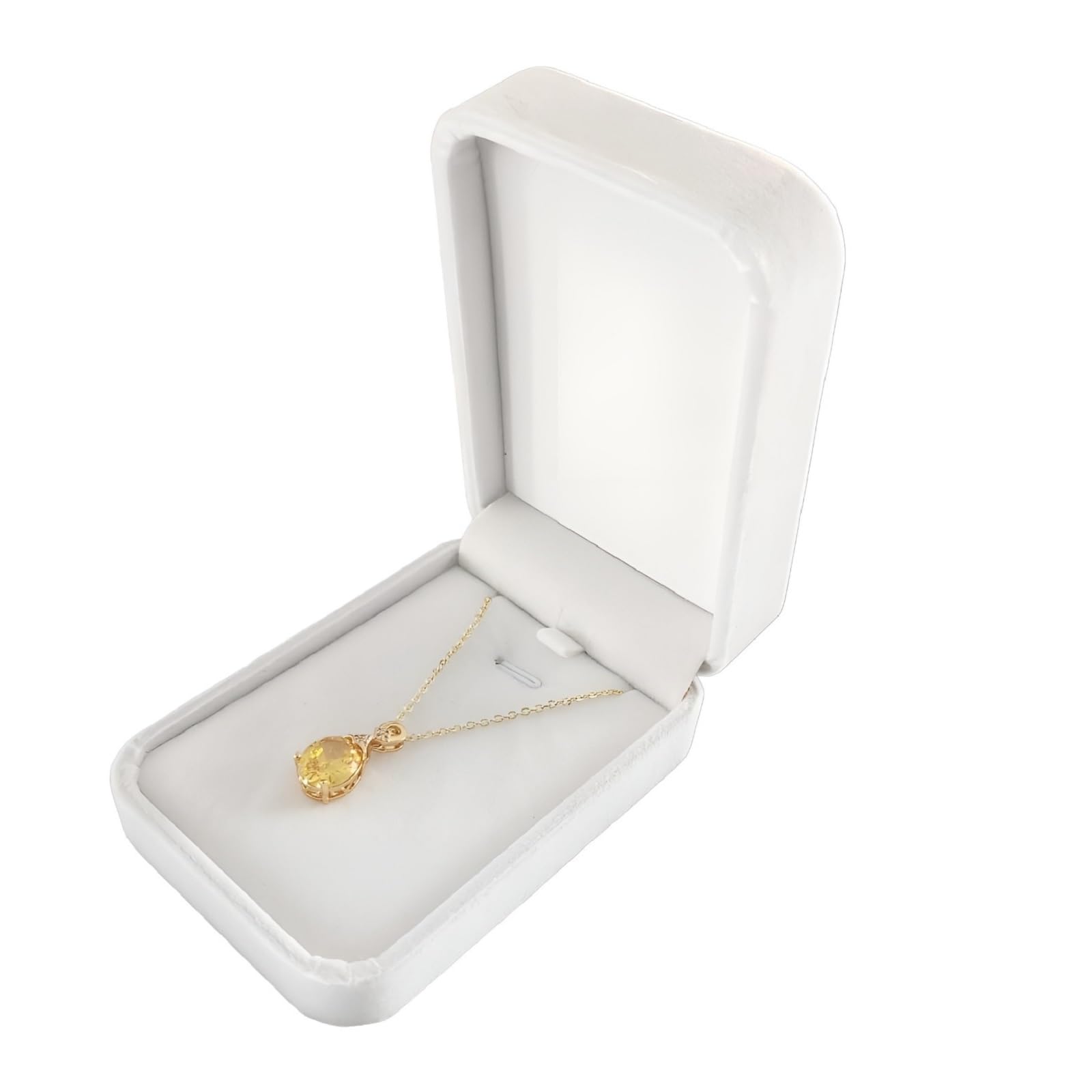 Luxury Velvet Jewelry Gift Box for Necklaces & Pendants - Elegant White Velvet Necklace Storage Box with Soft Lining - Perfect for Jewelry Gifting, Wedding Accessories & Special Occasion Present Packaging
