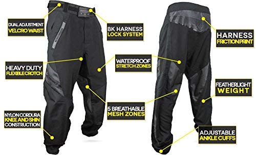 Bunker Kings Featherlite Fly Paintball Pants - Adjustable Velcro Waist & Ankle Cuffs - Lightweight & Durable for Speedball & Woodsball Games