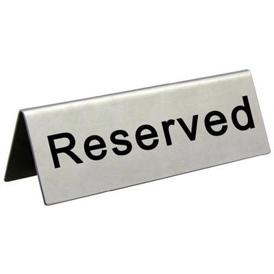 Nella Reserved Tent Sign - Durable Stainless Steel Camping Sign (4.75 x 1.75 Inches) - Perfect for RV Parks, Campgrounds & Outdoor Events