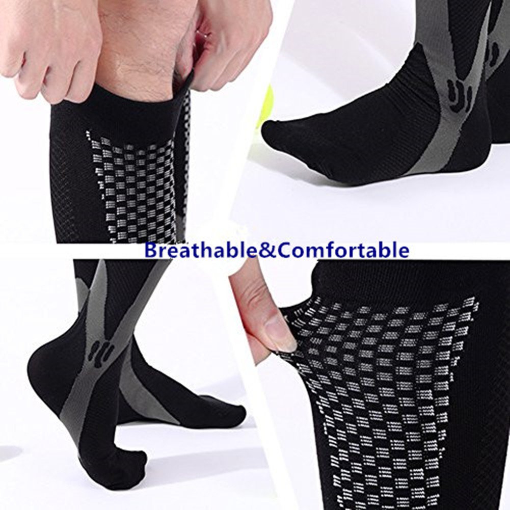 ZFiSt Plus Size Compression Socks for Women & Men - Wide Calf Support, Breathable Sport & Nurse Stockings - Ideal for Running, Travel & Long Work Shifts