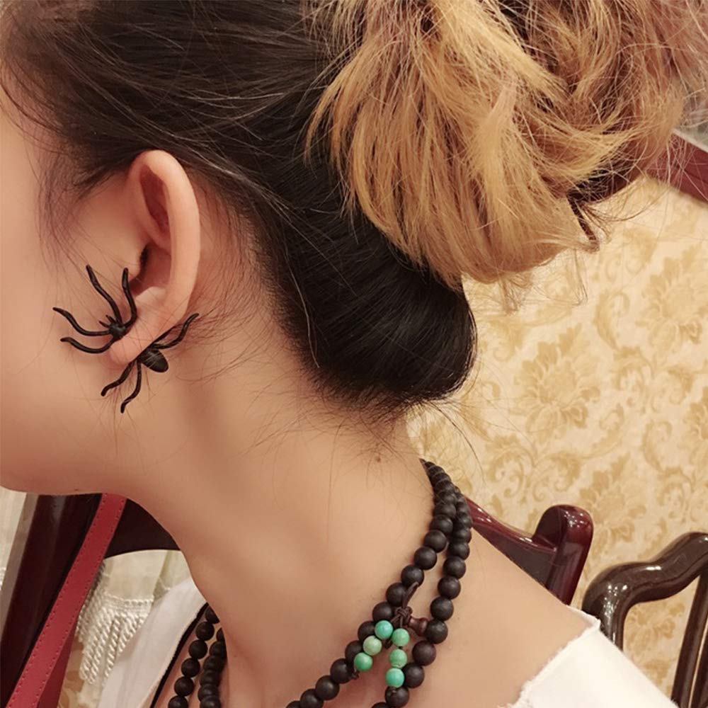 Spooky Halloween Spider Earrings for Women - Black Stud & Dangle Horror Jewelry, Cute Piercing Earrings for Costume Parties & Gothic Fashion