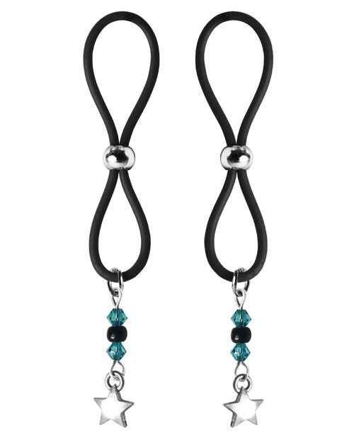 Turquoise and Black Nipple Halos Star Charm Jewelry - Perfect for Body Piercing, Fashion Accessories, and Unique Gifts