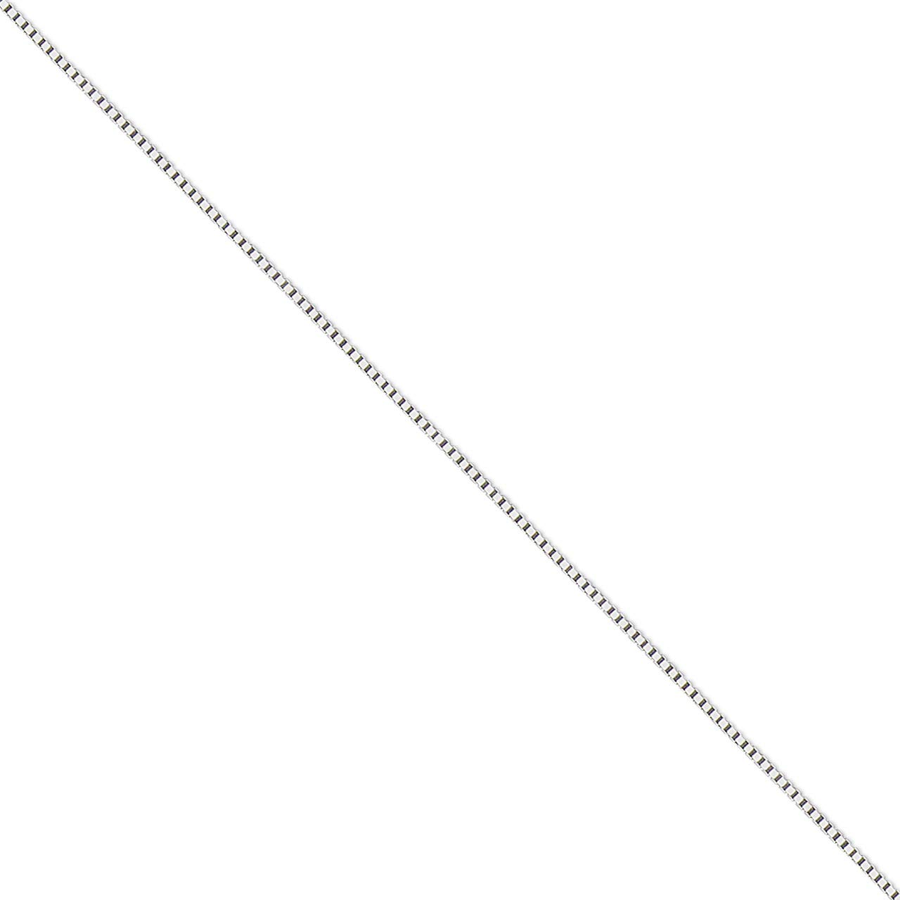 14K White Gold Box Chain Necklace for Women & Men - Solid Italian Crafted Durable Jewelry - Shiny Flawless Link Design (16