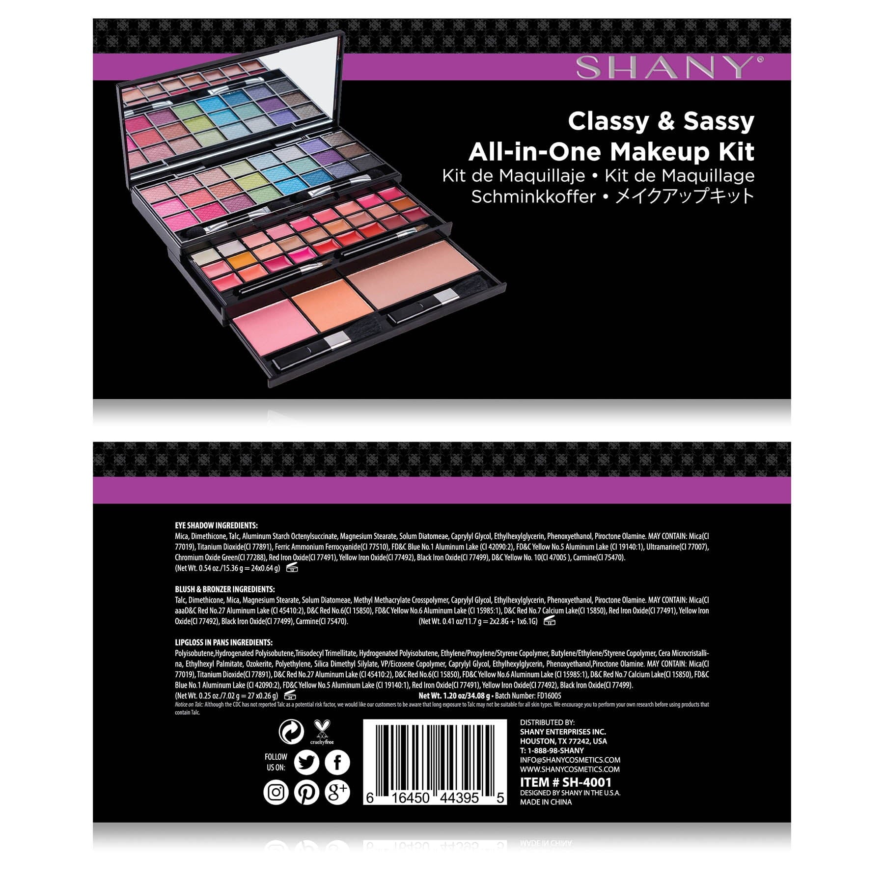Classy & Sassy All-in-One Makeup Kit with 45 Colors - Professional Eyeshadow Palette for Day & Night Looks, Perfect for Parties, Weddings & Special Occasions
