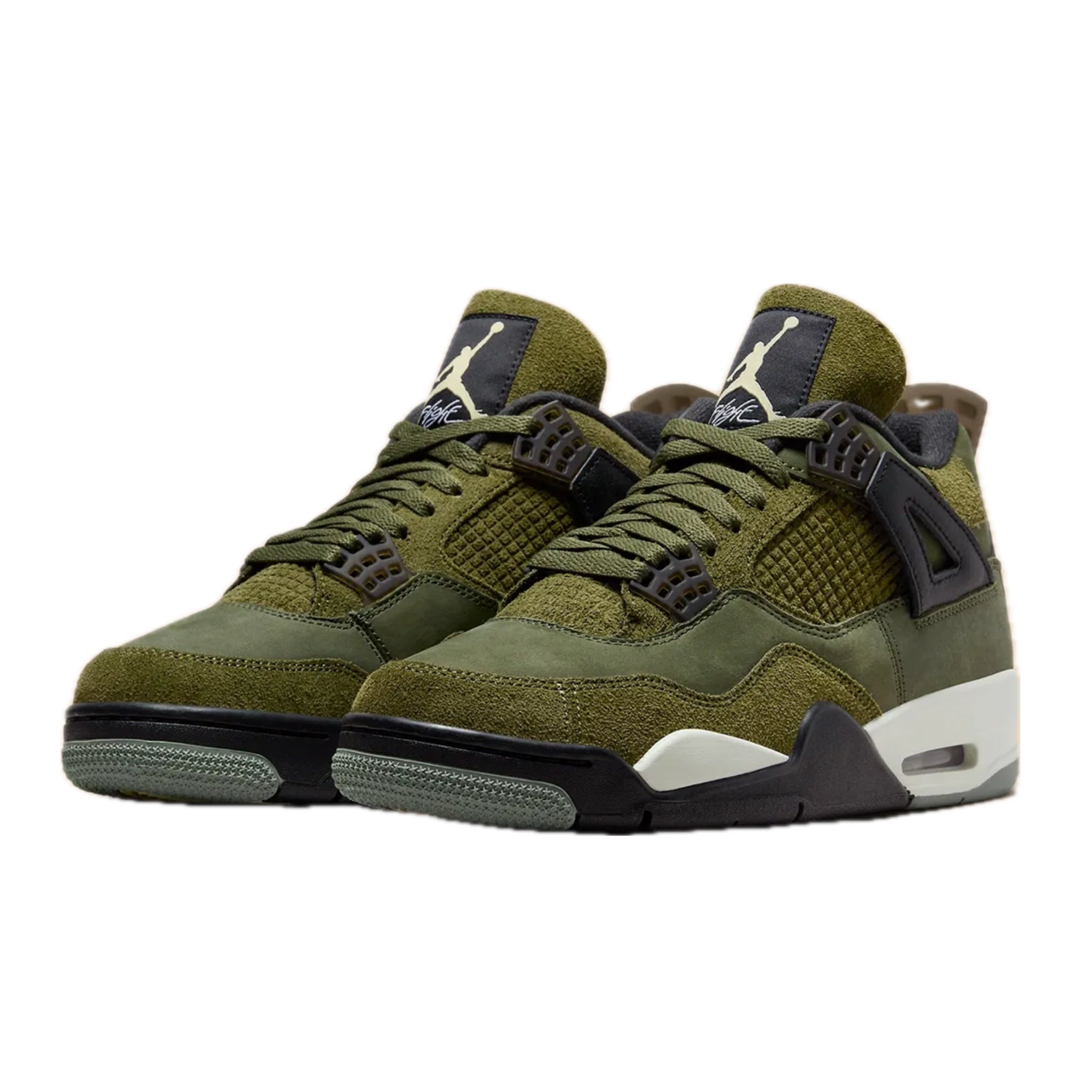 Air Jordan 4 Retro SE Craft Medium Olive Sneakers - Men's Basketball Shoes for Casual Wear & Street Style