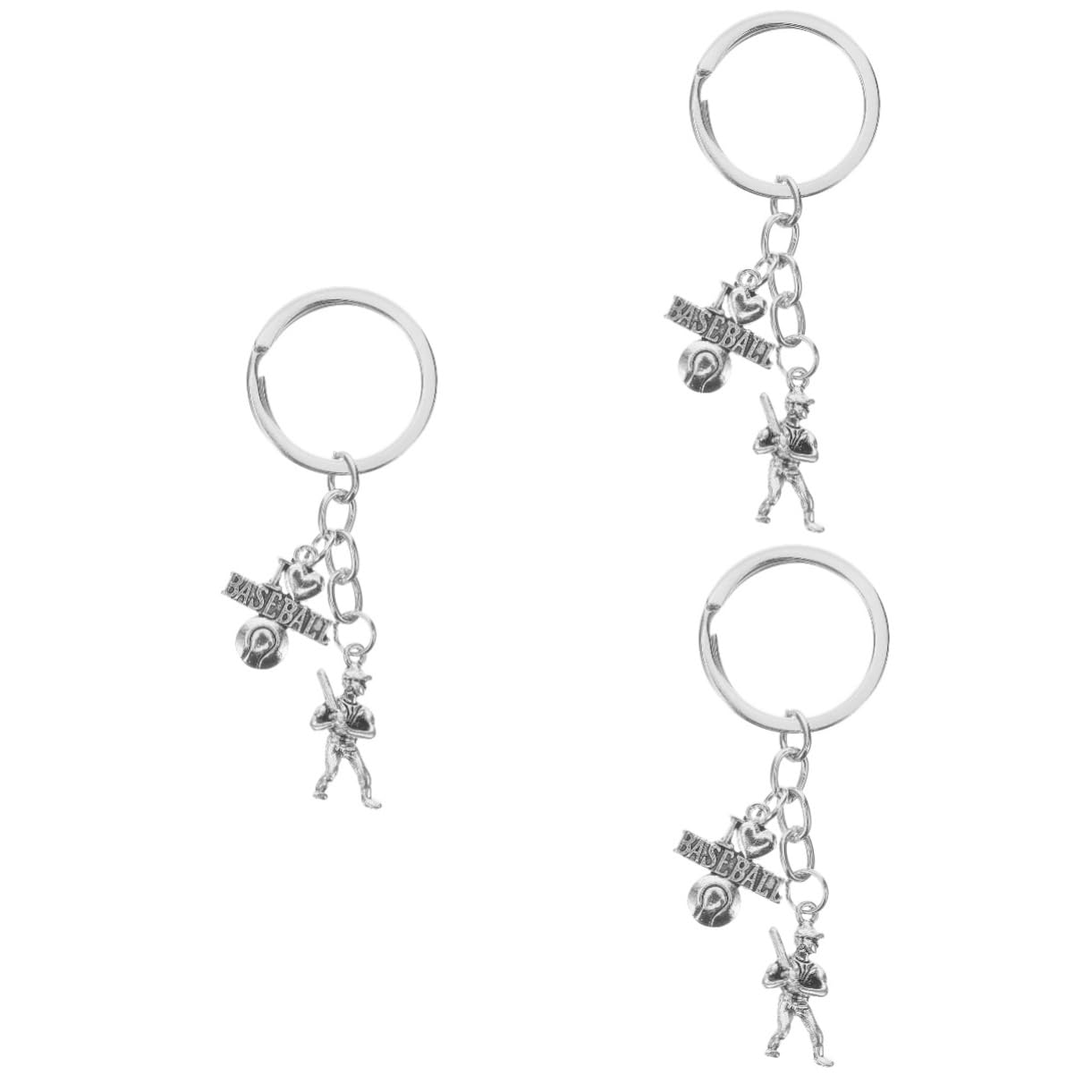 Balacoo 3-Piece Baseball Keychain Set - Softball Keyring, Backpack Charm & Bowling Key Chain for Women - Cute Baseball Decor Accessories for Bags, Purses & Sports Fans (Great Gift for Baseball Lovers)