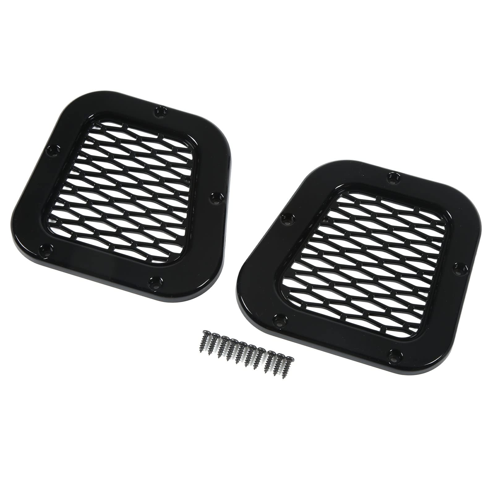 Glossy Black Side Hood Air Vent Grille Cover - Durable Anti-Aging Vehicle Air Flow Vent Protector for Cars, Trucks & SUVs | Enhances Engine Cooling & Style