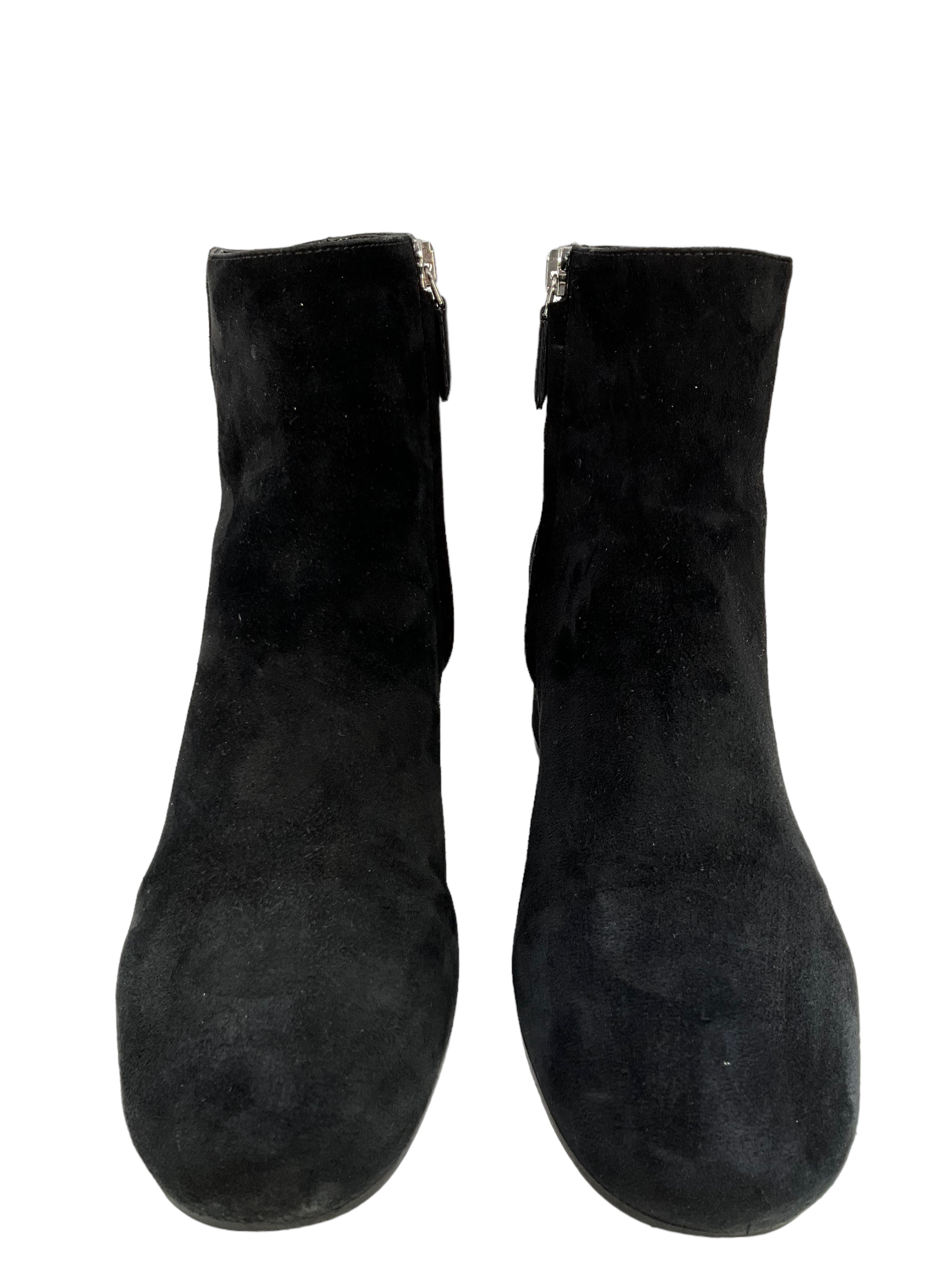 Prada Black Suede Ankle Boots Women's Size 6.5 - Luxury Designer Booties for Women, Perfect for Office, Party & Night Out