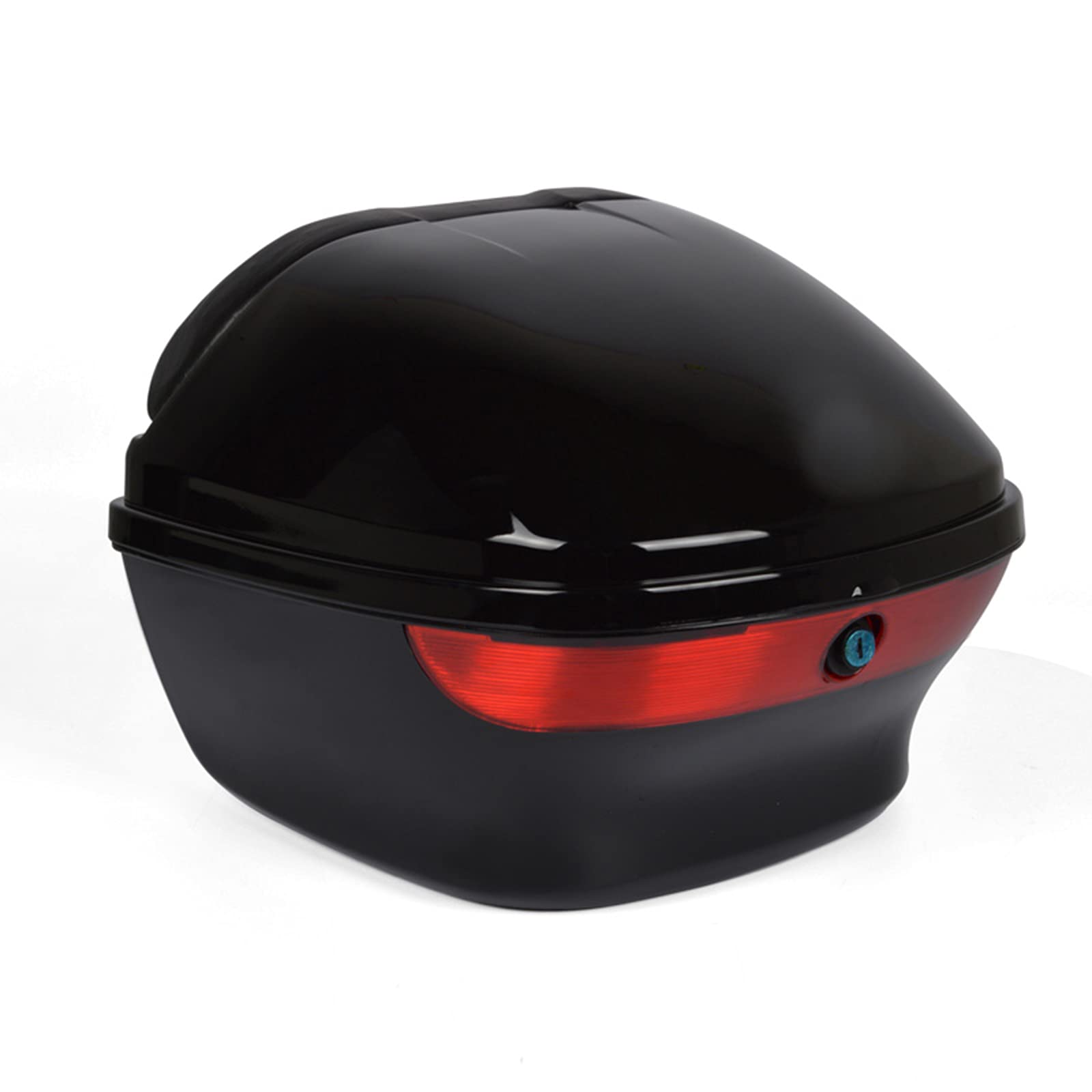 Universal Motorcycle Top Box 25L - Waterproof Scooter Tail Trunk Luggage Storage with Helmet Capacity - Durable Black Motorcycle Accessory for Commuting, Travel & Daily Use