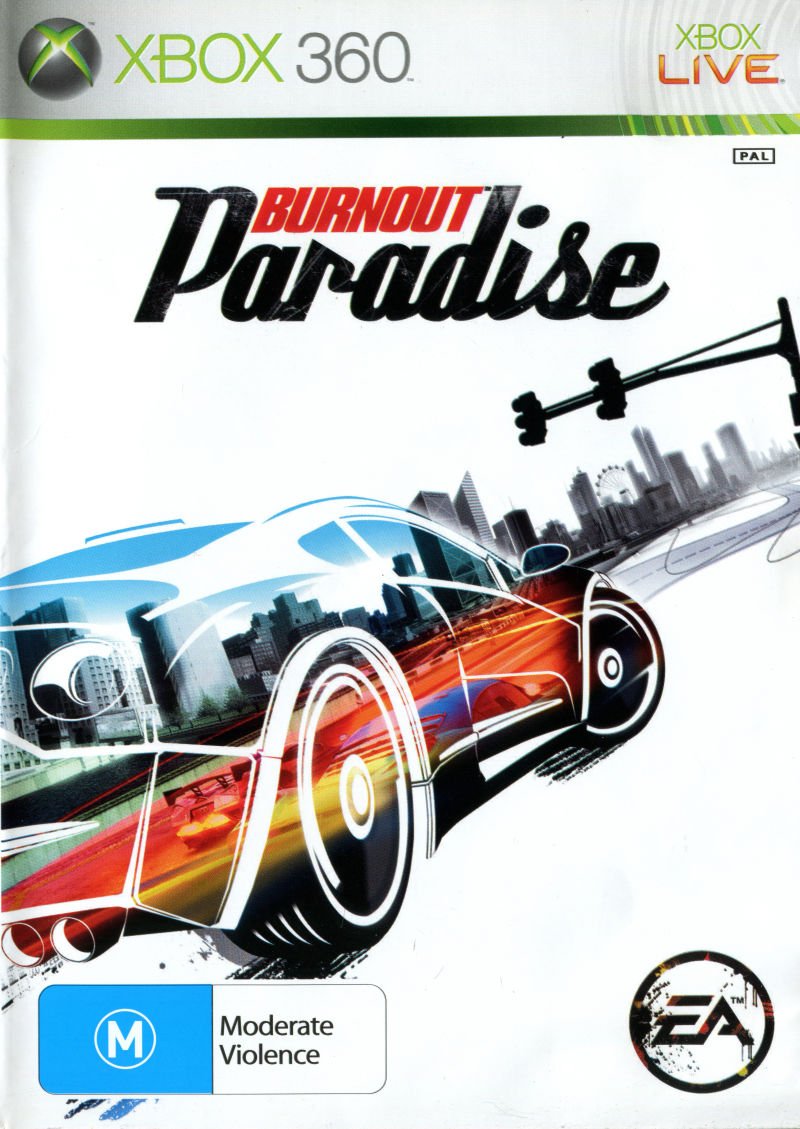 Burnout Paradise - Xbox 360 Racing Game (PAL Version) - Open World Arcade Driving for Thrilling High-Speed Action - Perfect for Multiplayer Racing & Car Crash Challenges