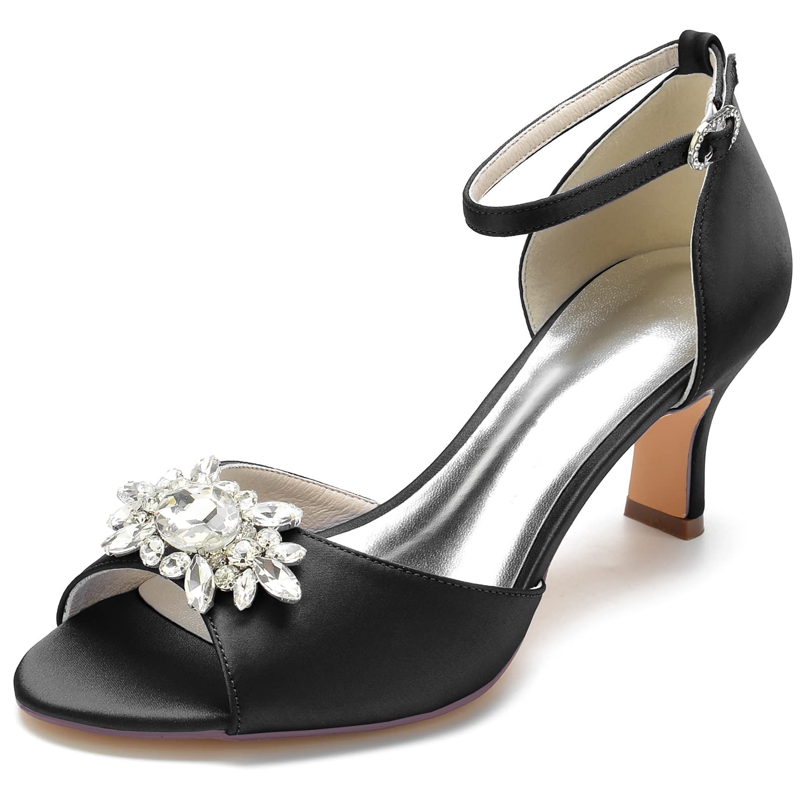 Elegant Peep Toe Wedding Shoes for Bride | Women's Wrap Ankle Bridal Party Heels | Perfect with Evening Dresses & Wedding Gowns | Ideal for Ceremony, Reception & Special Occasions