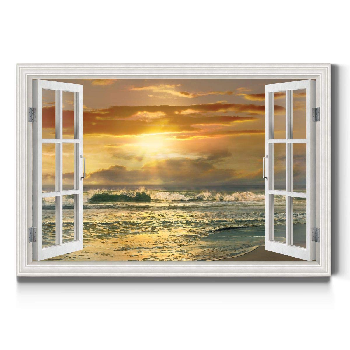 Premium Canvas Wall Art Prints - Malibu Beach Nature Scenery, Wall Hanging Decor for Bedroom, Living Room, Office & Kitchen - 24x36 Inches - Perfect for Coastal & Modern Home Decor