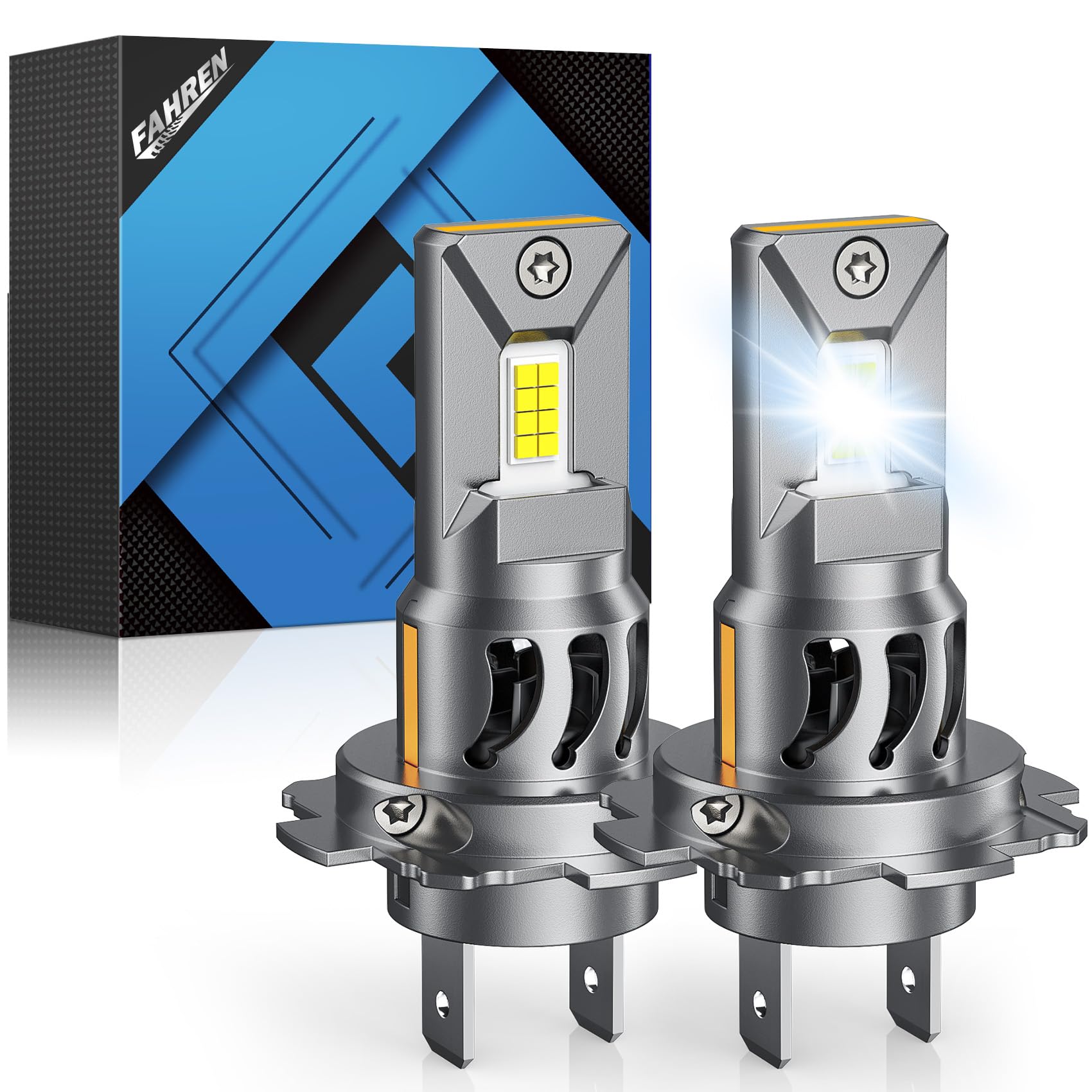 FAHREN H7 LED Bulbs 30000LM Super Bright - 6500K Cool White, 16 CSP Chips, CANBUS Ready, Non-Polarity, IP68 Waterproof - Plug & Play H7 Fog Lights with Turbo Fan Cooling (Pack of 2) - Perfect for Cars, Trucks, SUVs & Off-Road Vehicles in Foggy or Low Visibility Conditions