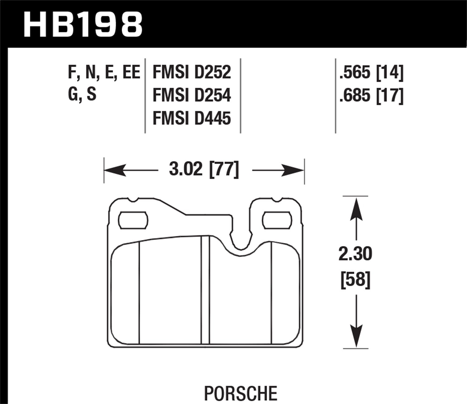 HB198N.685 HP Plus Crossover Street & Motorsport Brake Pads - High Performance Braking for Sports Cars, Track Days & Street Driving