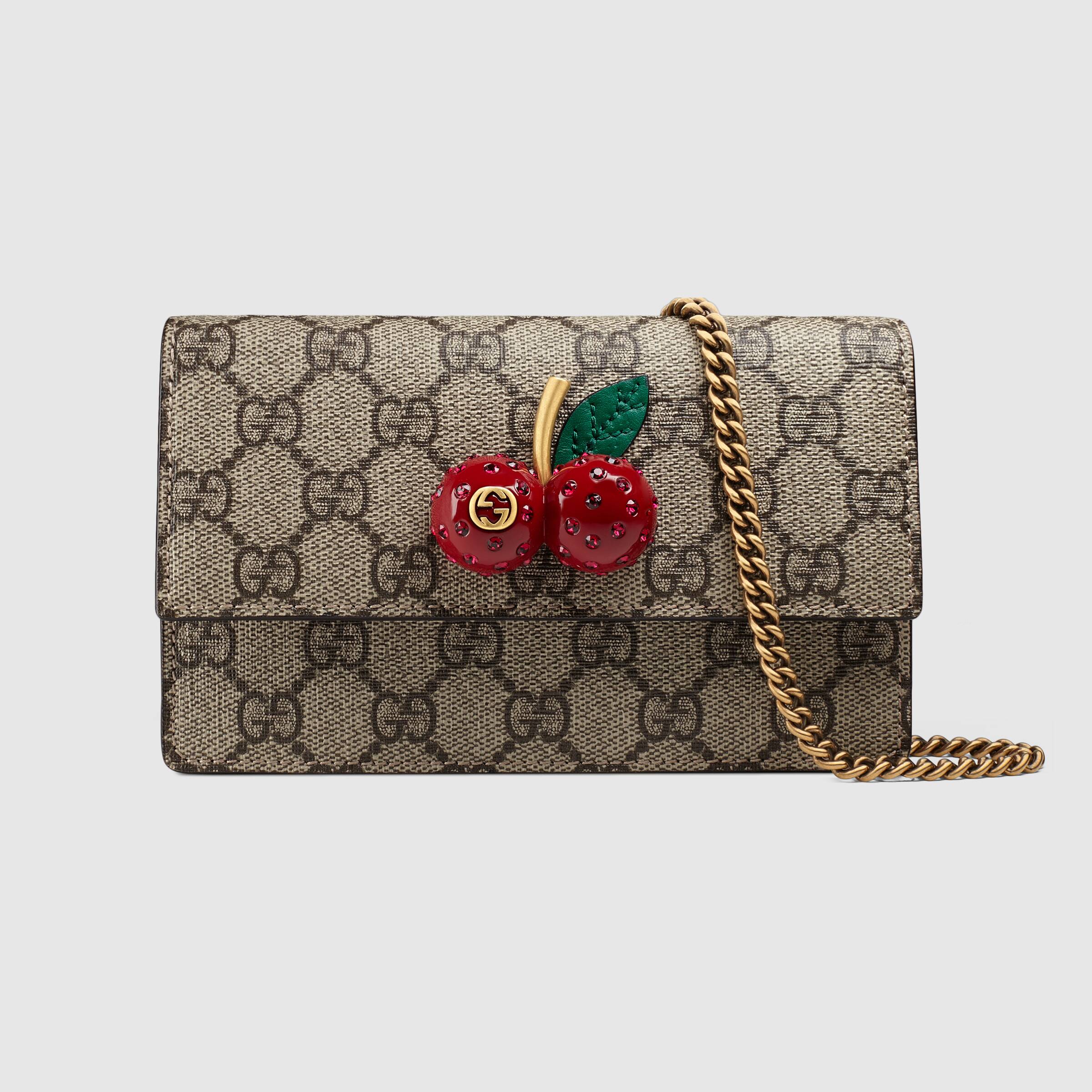 Gucci GG Supreme Mini Bag with Cherries Print - Luxury Crossbody Purse for Women | Perfect for Date Night, Parties & Special Occasions