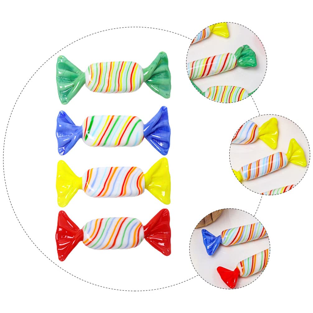 4pcs Glass Candy Ornaments - Unique Home Decor for Parties & Gifts