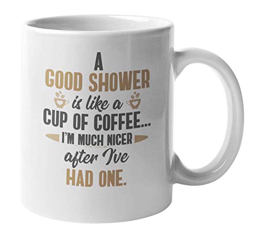 Premium 11oz Coffee & Tea Mug - Perfect for Shower Coffee Lovers & Enthusiasts - Ideal for Relaxing Bath Time or Morning Routine