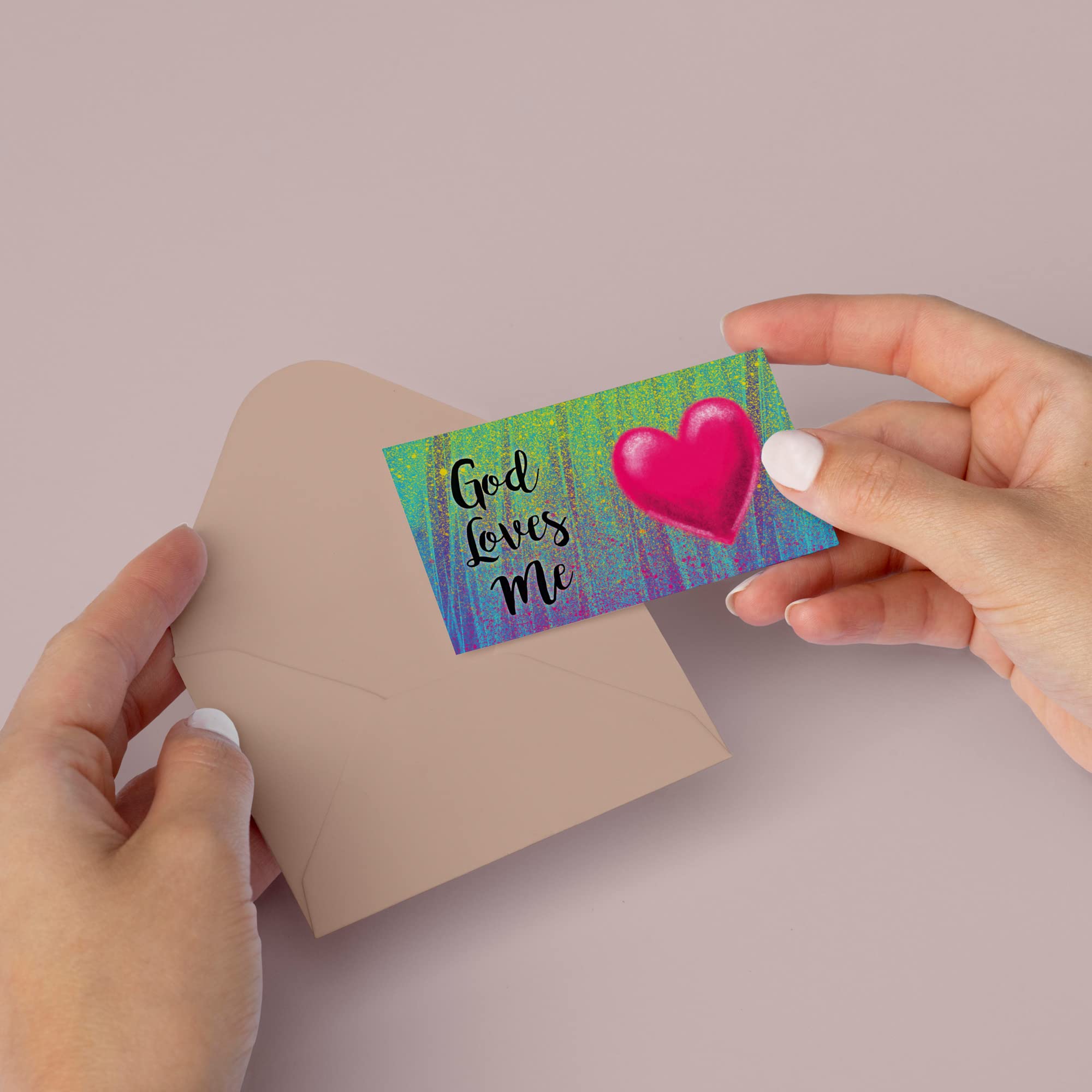 God Loves Me - Pack of 25 Inspirational Bible Verse Cards for Kids | Christian Affirmation Scripture Cards for Sunday School, Children's Church & Youth Ministry | Perfect for Daily Devotions & Faith Building