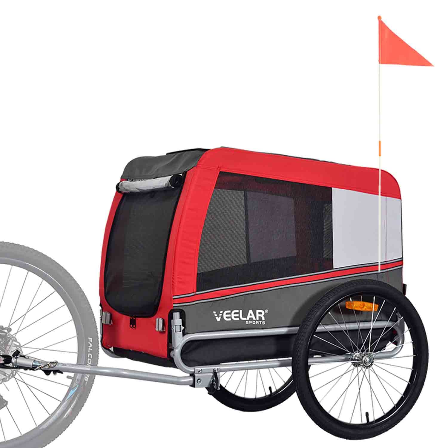 Veelar Pet Bike Trailer - Heavy Duty Bicycle Trailer for Small, Medium & Large Dogs | Waterproof Dog Bicycle Carrier | Perfect for Cycling, Camping & Outdoor Adventures