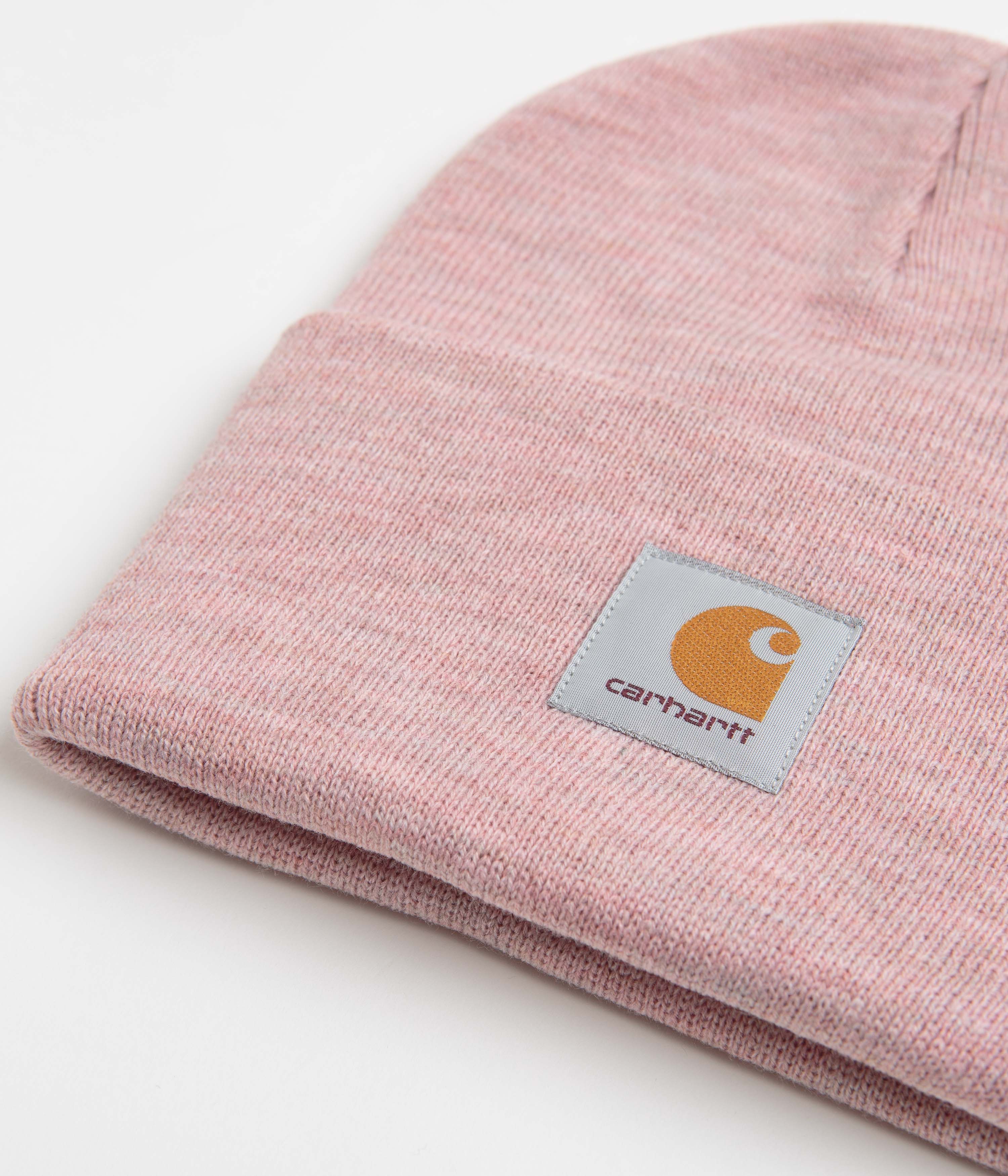 Carhartt Acrylic Watch Hat Beanie for Men & Women - Soft Winter Skull Cap in Glassy Pink Heather - Perfect for Outdoor Activities, Skiing, and Cold Weather Protection