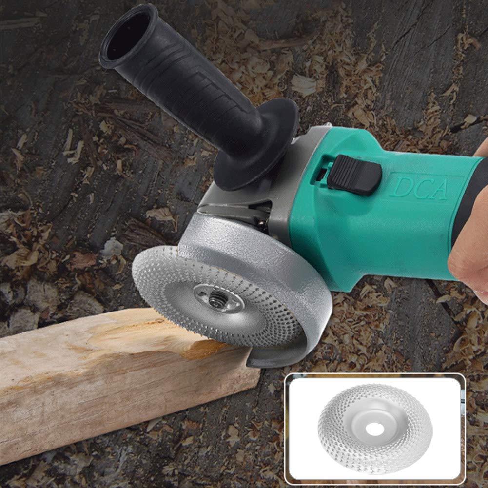 Extreme Shaping Disc Woodworking Angle Grinder Attachment - Grinding Wheel for Wood, Concrete, Brick & Paint Removal - Perfect for DIY Projects, Carpentry & Construction Work (Silver E1-532)