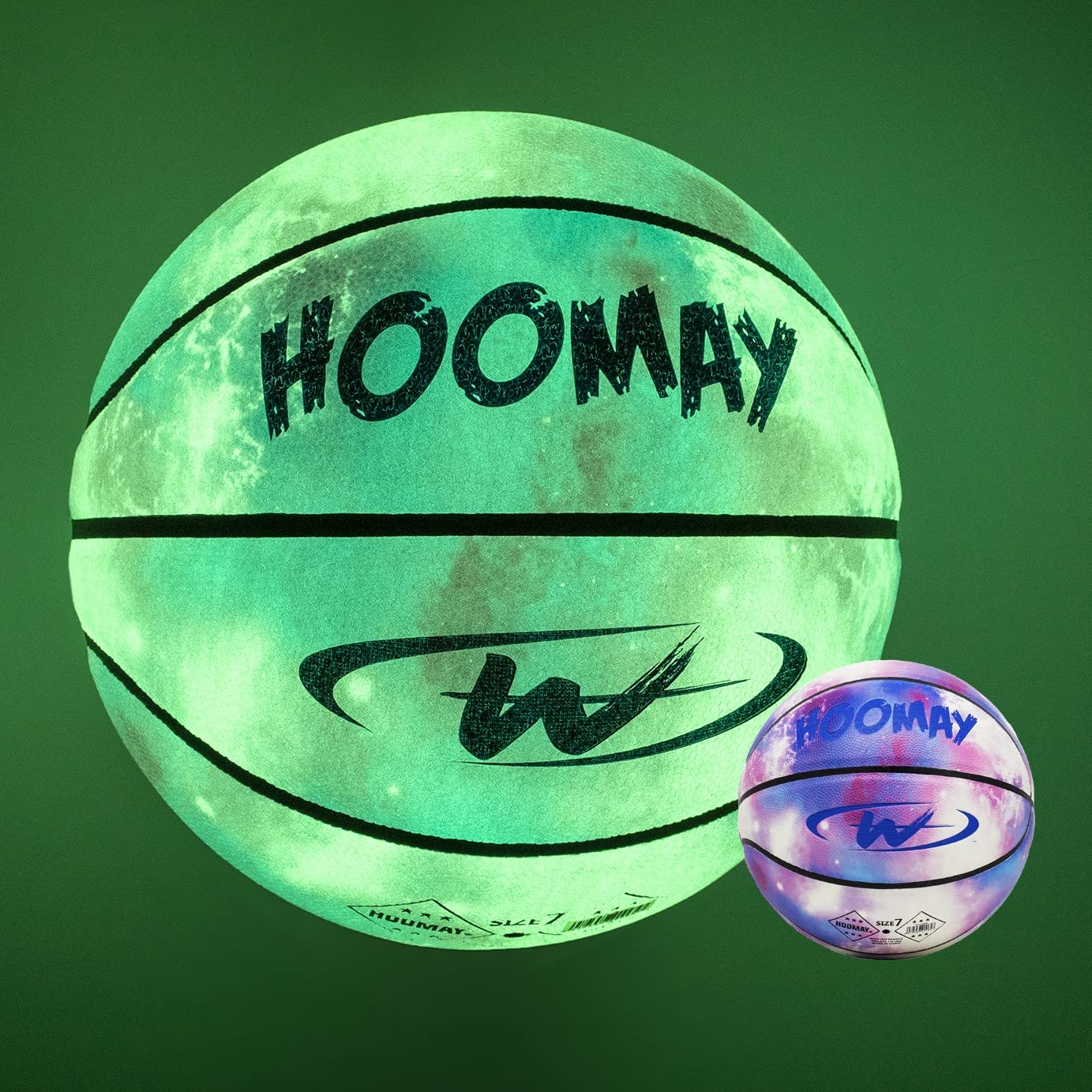 Glow in The Dark Basketball - Luminous Glowing Leather Basketball for Indoor & Outdoor Play - Green Light Up Basketball Gift for Kids, Men & Women - Perfect for Night Games, Birthday Gifts & Sports Enthusiasts