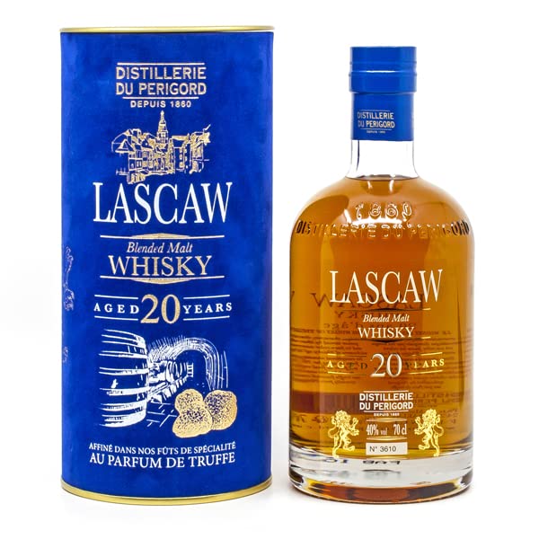 Lascaw 20 Year Old Blended Malt Scotch Whisky | 70cl Bottle | 40% ABV | Premium Aged Whiskey Gift for Men & Whisky Lovers | Perfect for Special Occasions, Gifting & Whisky Tasting