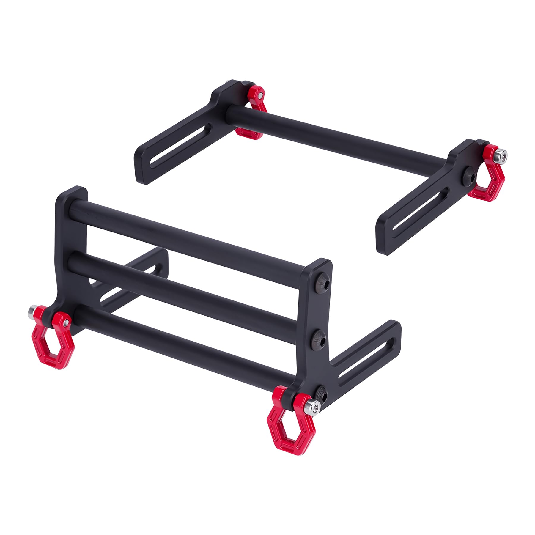 TRX4 Bumper - Adjustable 1/10 Scale Aluminum Front & Rear Bumpers with Bull Bars for RC Crawler Axial SCX10 TRX4 LCG Chassis - Compatible with FJ40 & Dodge Power Wagon Body (Black) - Perfect for Off-Road RC Crawling & Trail Adventures