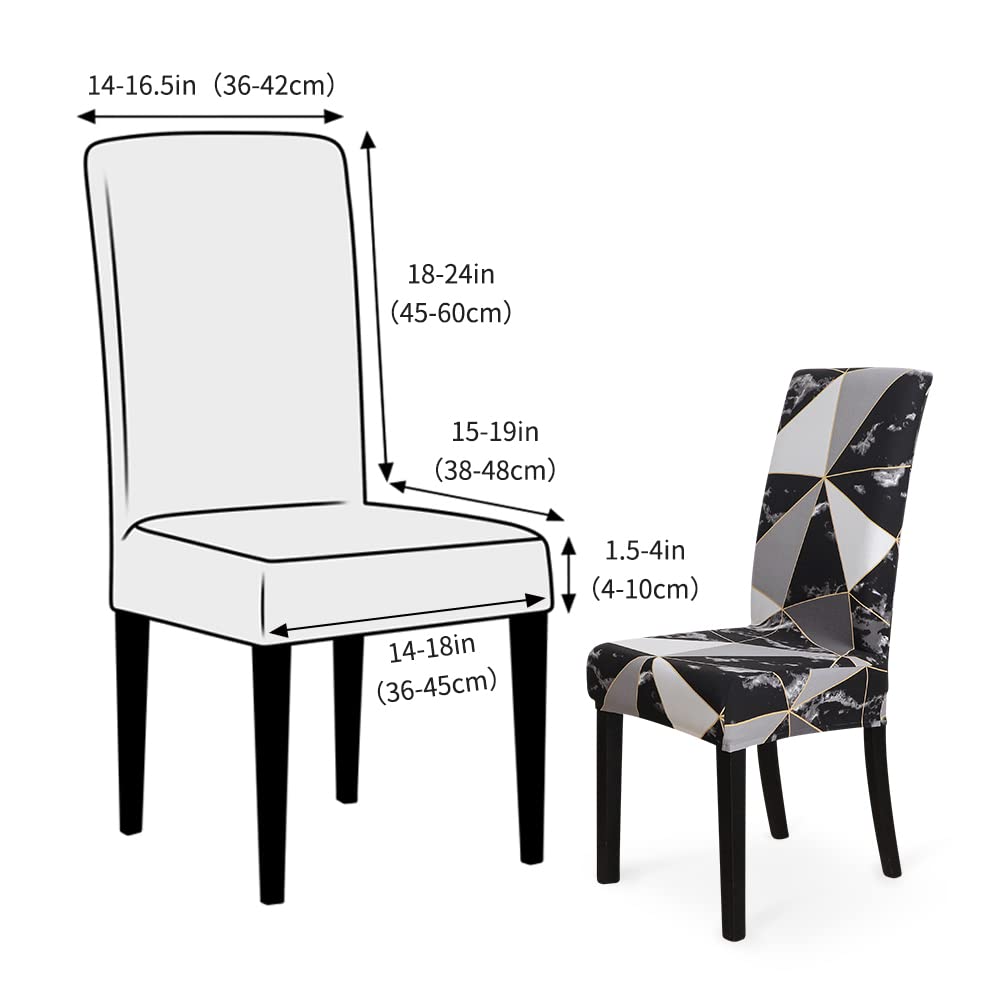 FORCHEER Stretch Dining Chair Covers Set of 4 - Marble Pattern Washable Slipcovers for Kitchen, Parsons & Dining Room Chairs - Perfect for Home Decor, Parties & Daily Use
