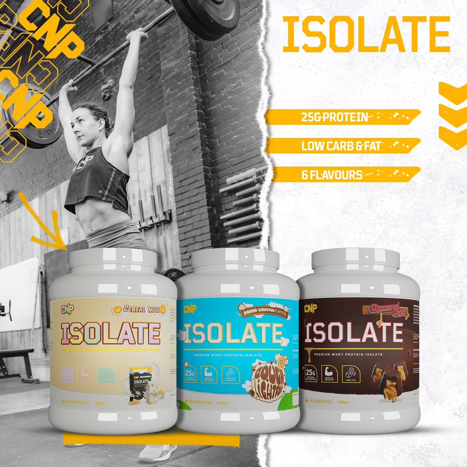 CNP Professional Whey Protein Isolate 1800g - Salted Caramel Flavor | High Protein Powder for Muscle Recovery & Post-Workout | Ideal for Bodybuilders & Fitness Enthusiasts