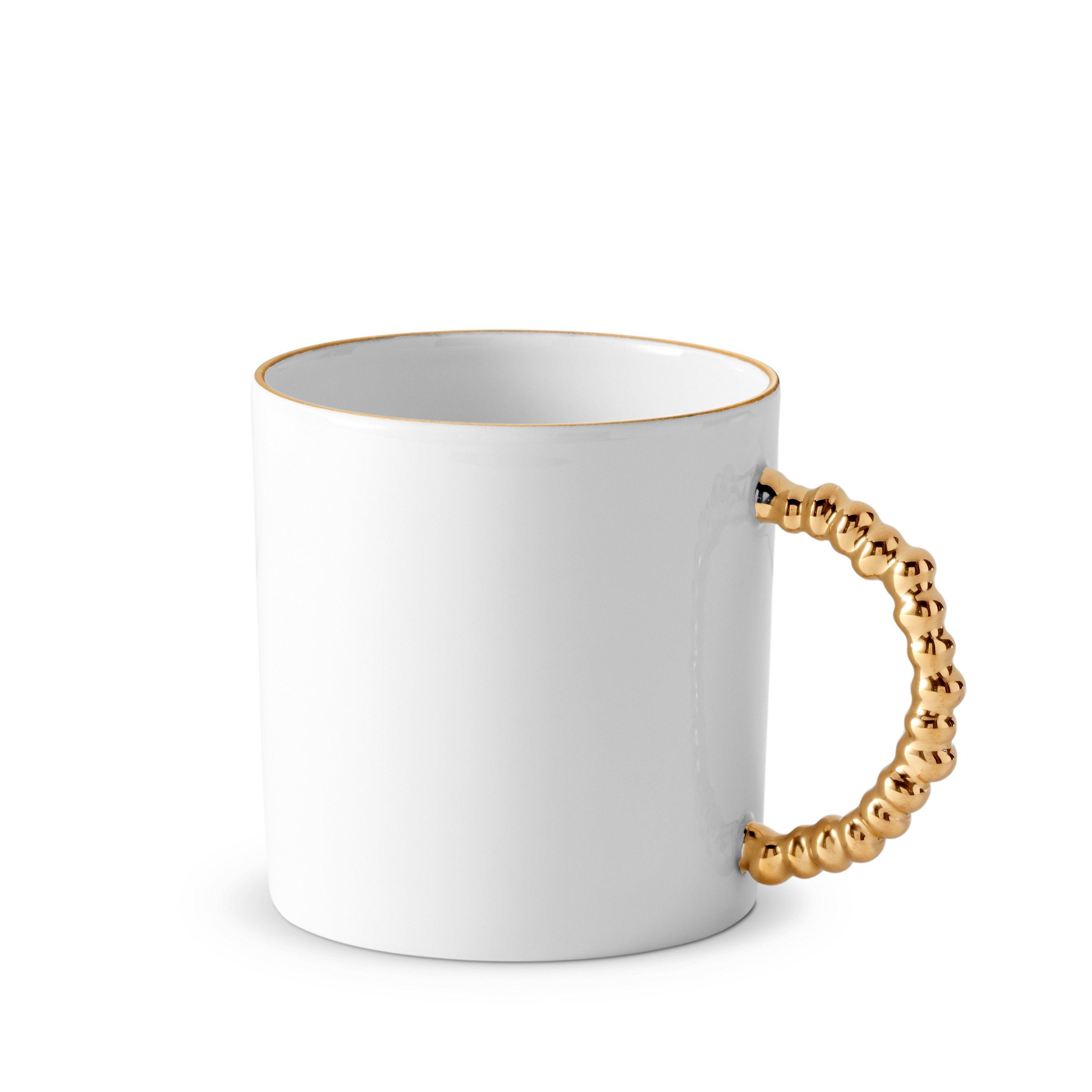 Premium White & Gold Haas Mojave Mug - Elegant Ceramic Coffee Cup for Home, Office & Outdoor Use - Perfect for Tea, Hot Chocolate & Gifts