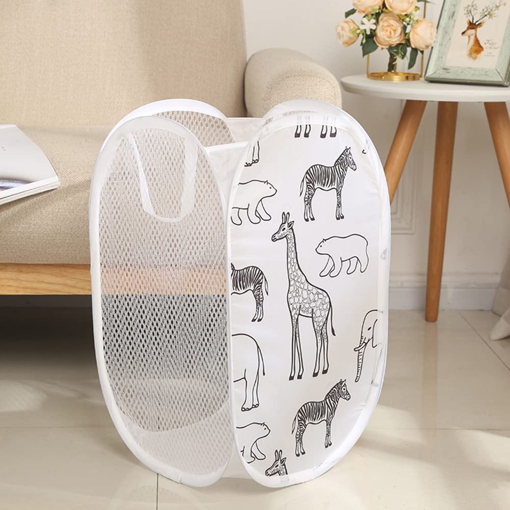 Peyan Mesh Laundry Hamper with Portable Handles - Durable Kids Clothes Basket for Baby Nursery, Toddler Room & Home Decor | Perfect for Organizing Toys, Dirty Clothes & Room Storage