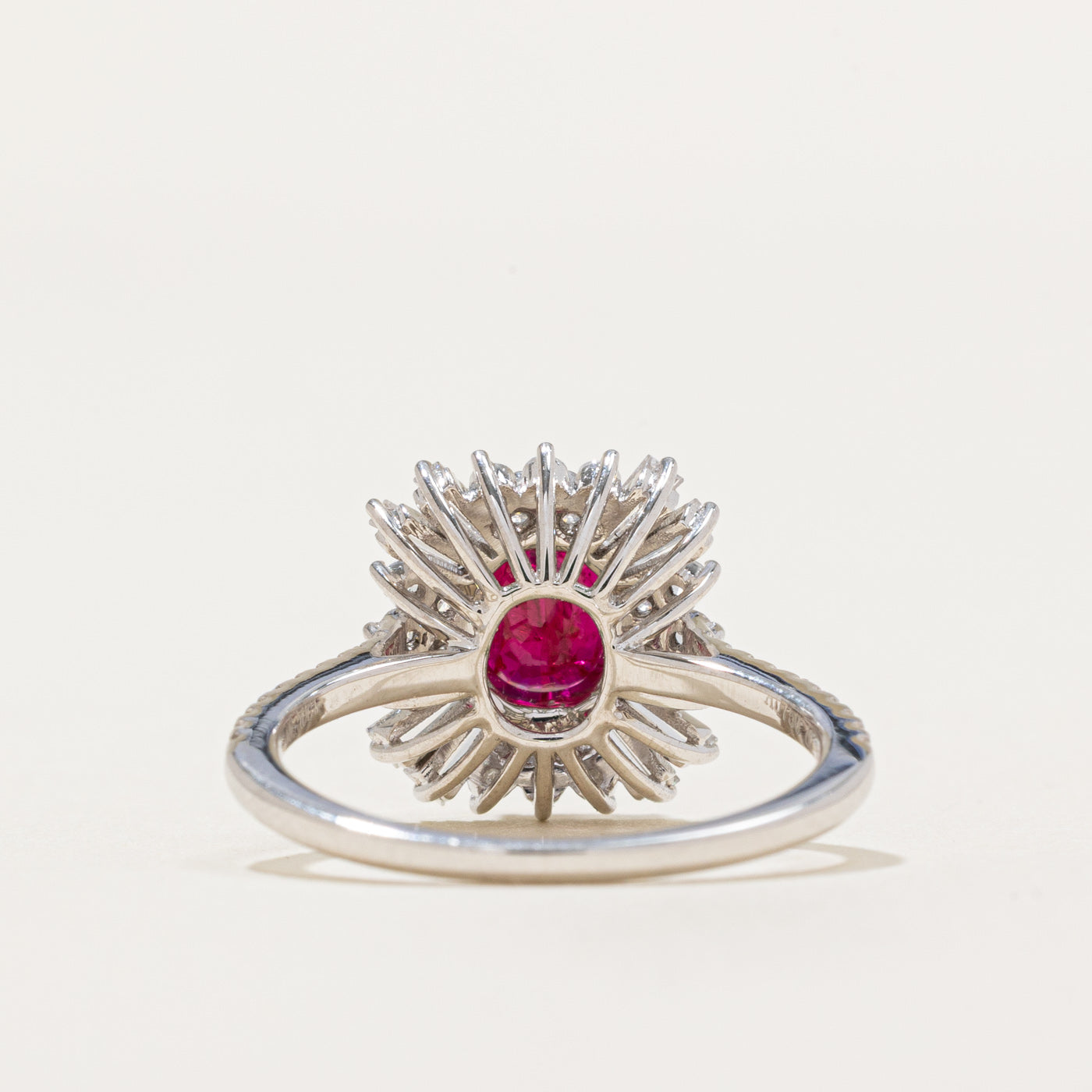 1.13ct Vivid Red Ruby & Diamond Halo Engagement Ring | 0.40ctw | Size 6 | Perfect for Wedding, Anniversary & Valentine's Day Gifts